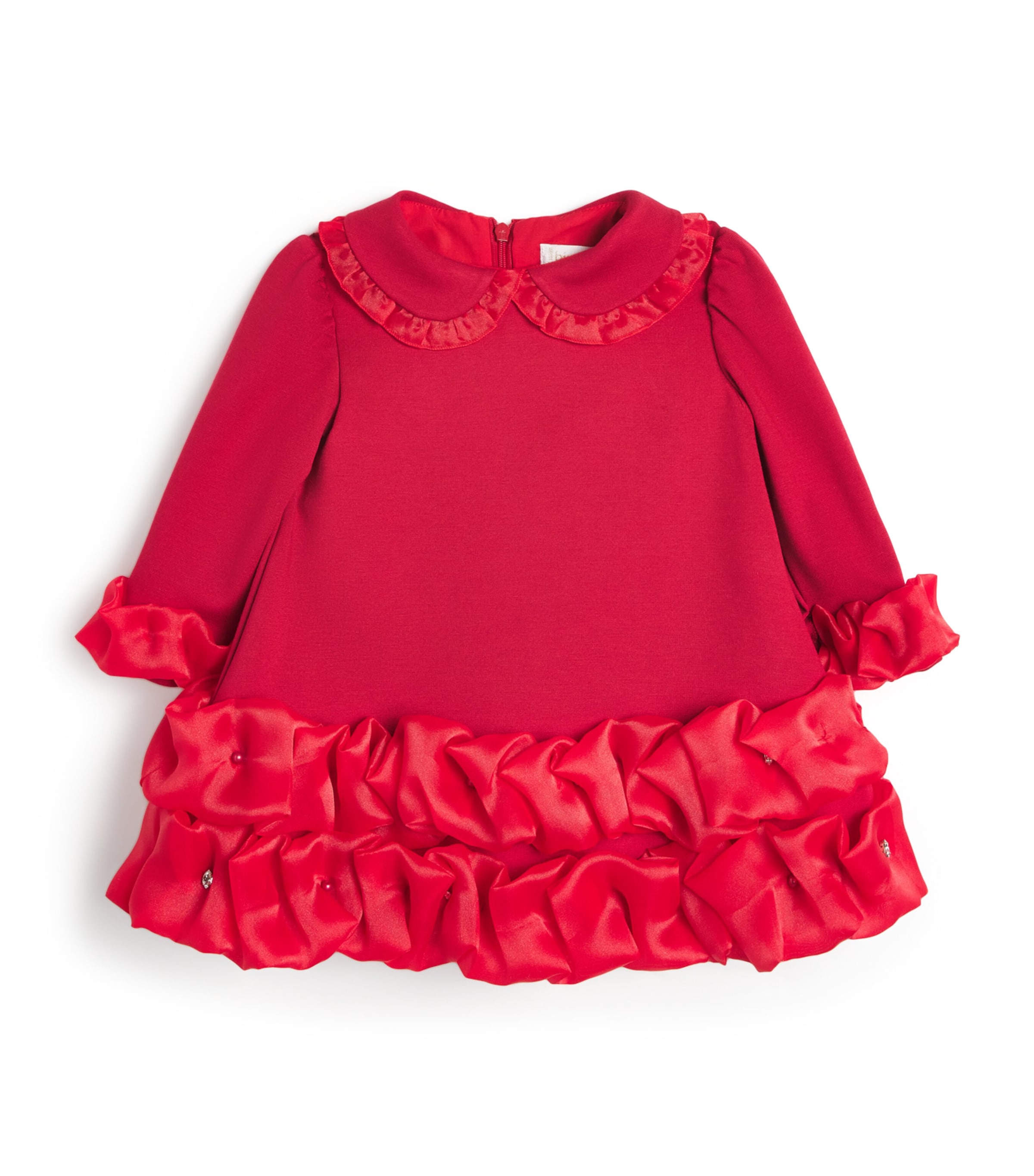 Bimbalo Plaid Holiday Dress with Red Satin Bow made in Italy main image 1
