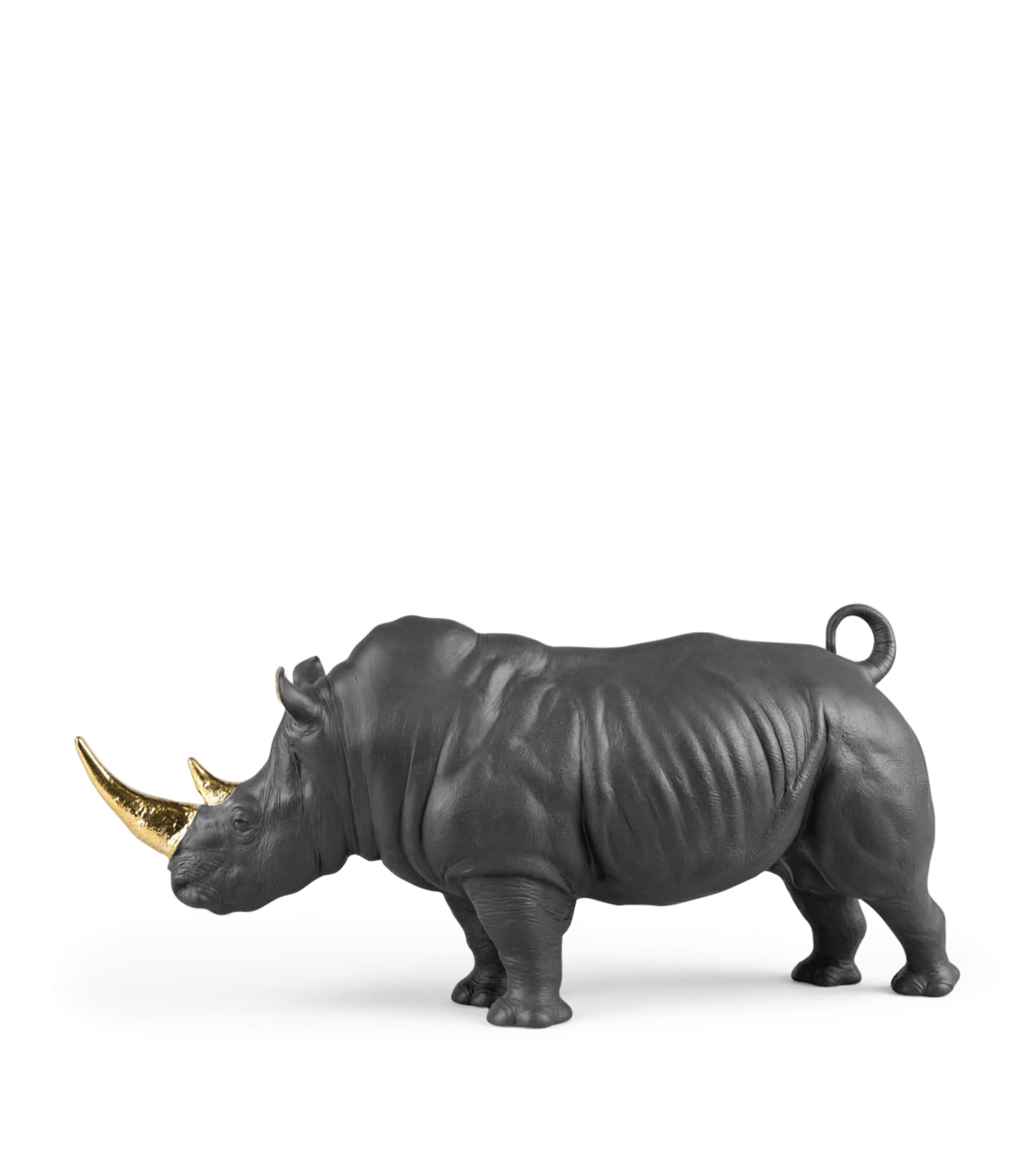 洋楽 Black Rhino / Paper Throne Lladró Porcelain Rhino Figurine | Harrods UK