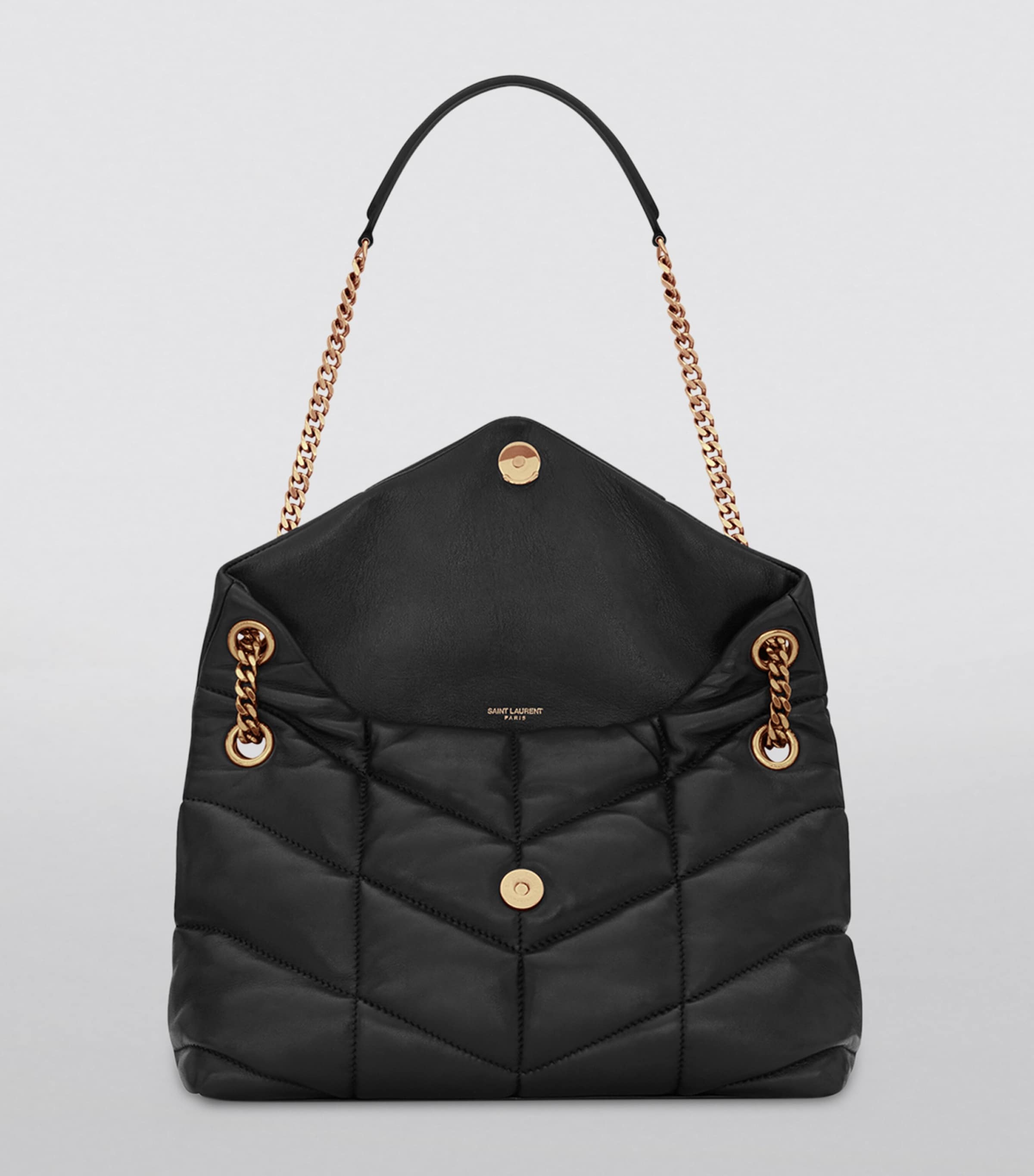 Saint Laurent Black Small Loulou Puffer Shoulder Bag | Harrods UK