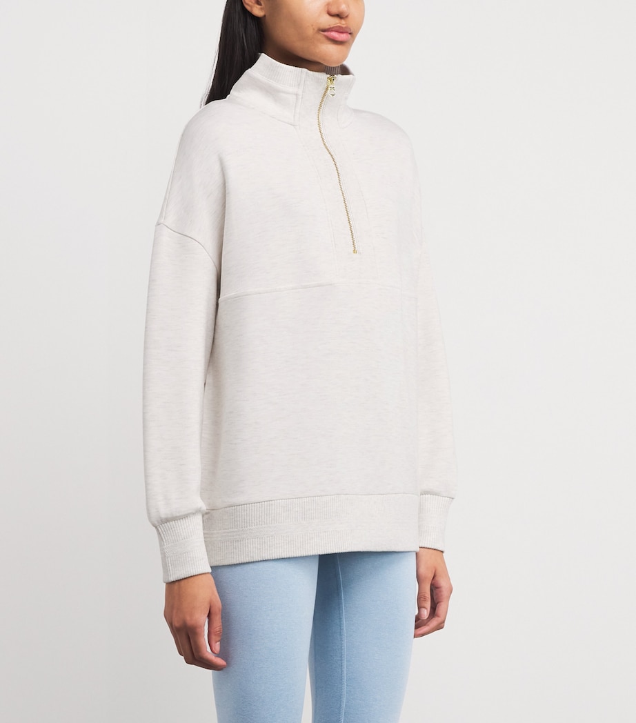 DoubleSoft Molly Half-Zip Sweatshirt IVORY MARL Image 3