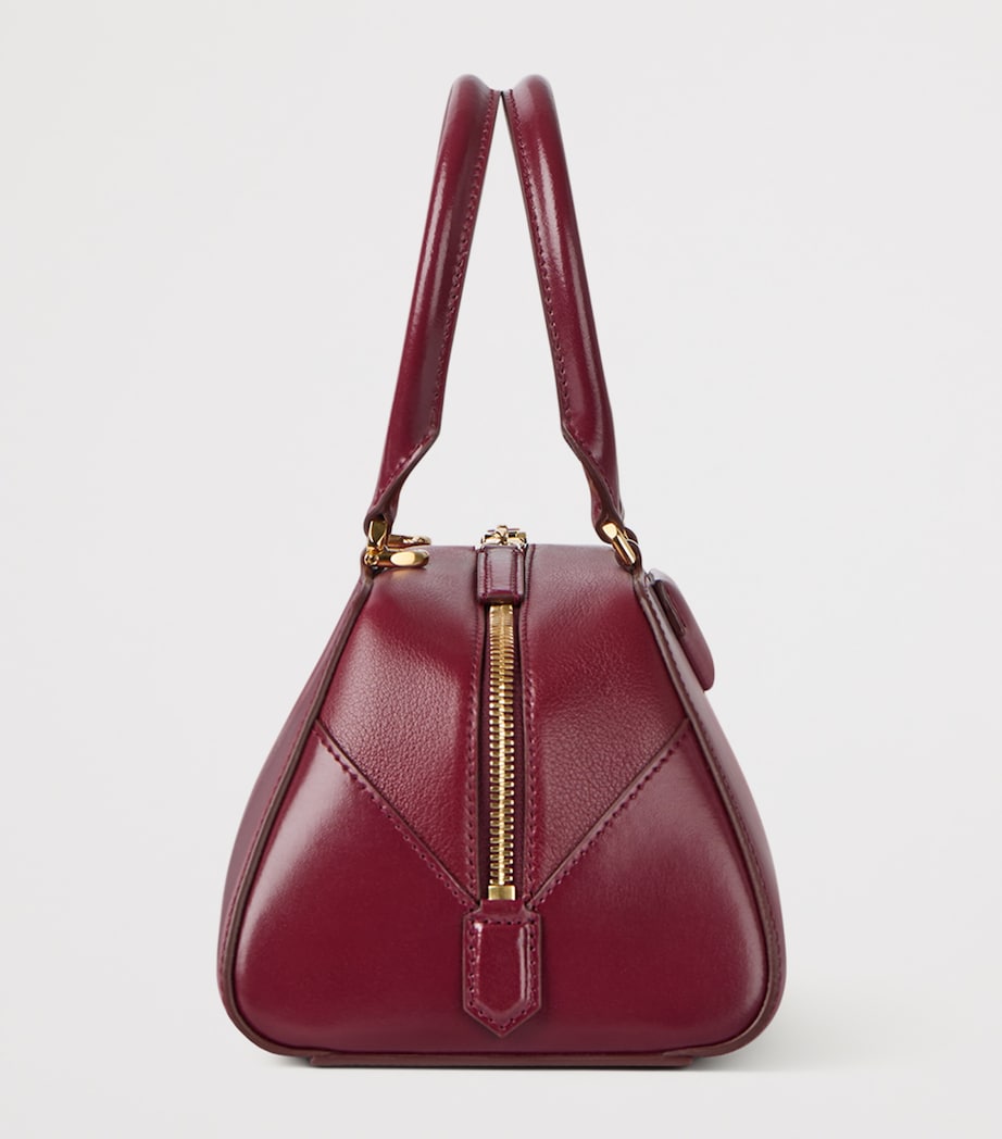 Small Leather Antigona Cube East-West Top-Handle Bag BURGUNDY Image 3