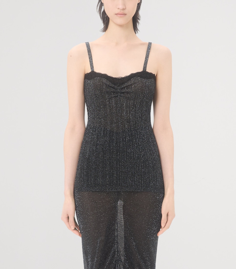 Valentino Womens Lurex Knit Tank Top Nud Image 2