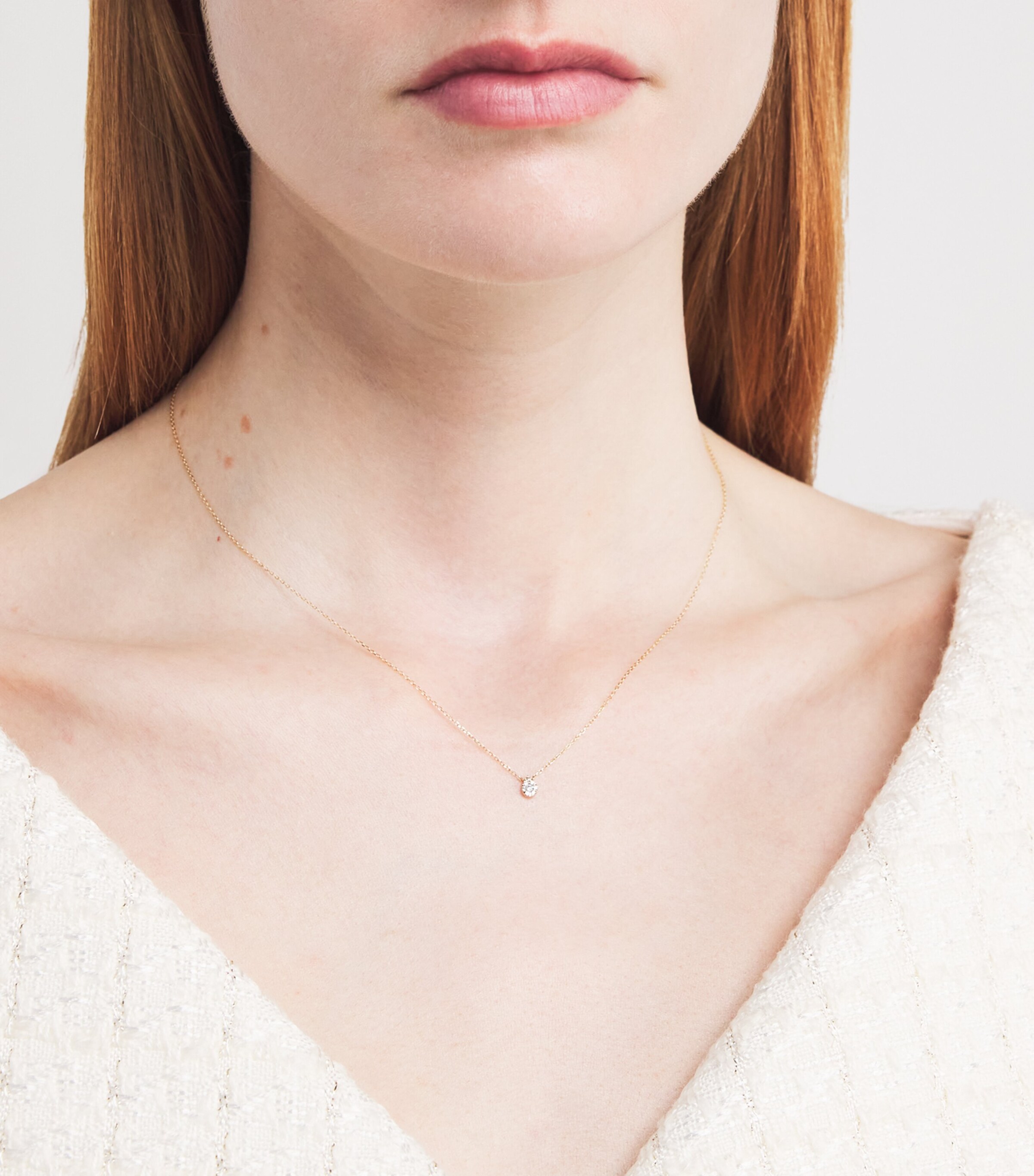 Persée Yellow Gold and Diamond Floating Necklace Yellow Gold Image 2