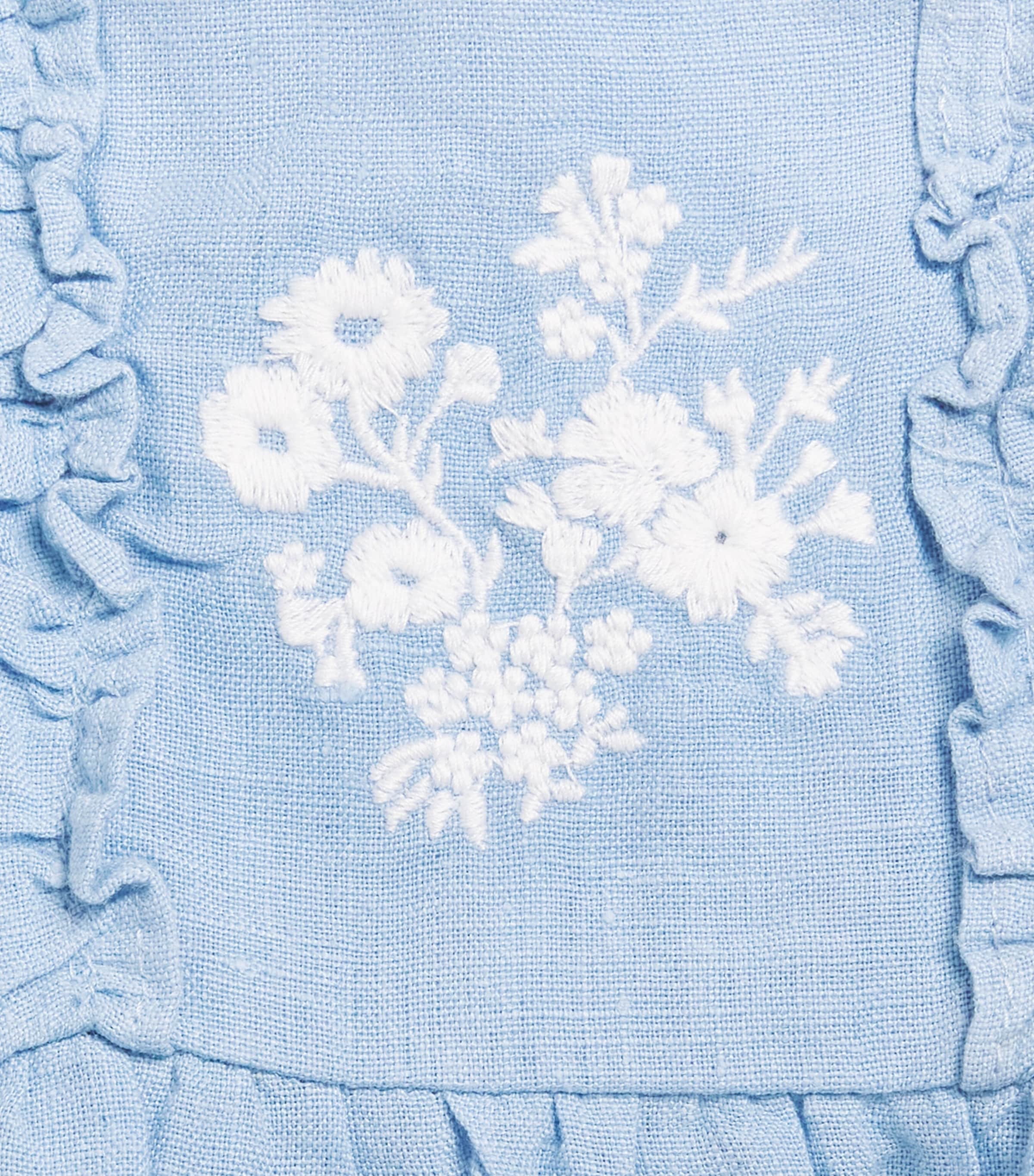 Linen Embroidered Dress (3 Months – 4 Years) 43AZUR Image 3