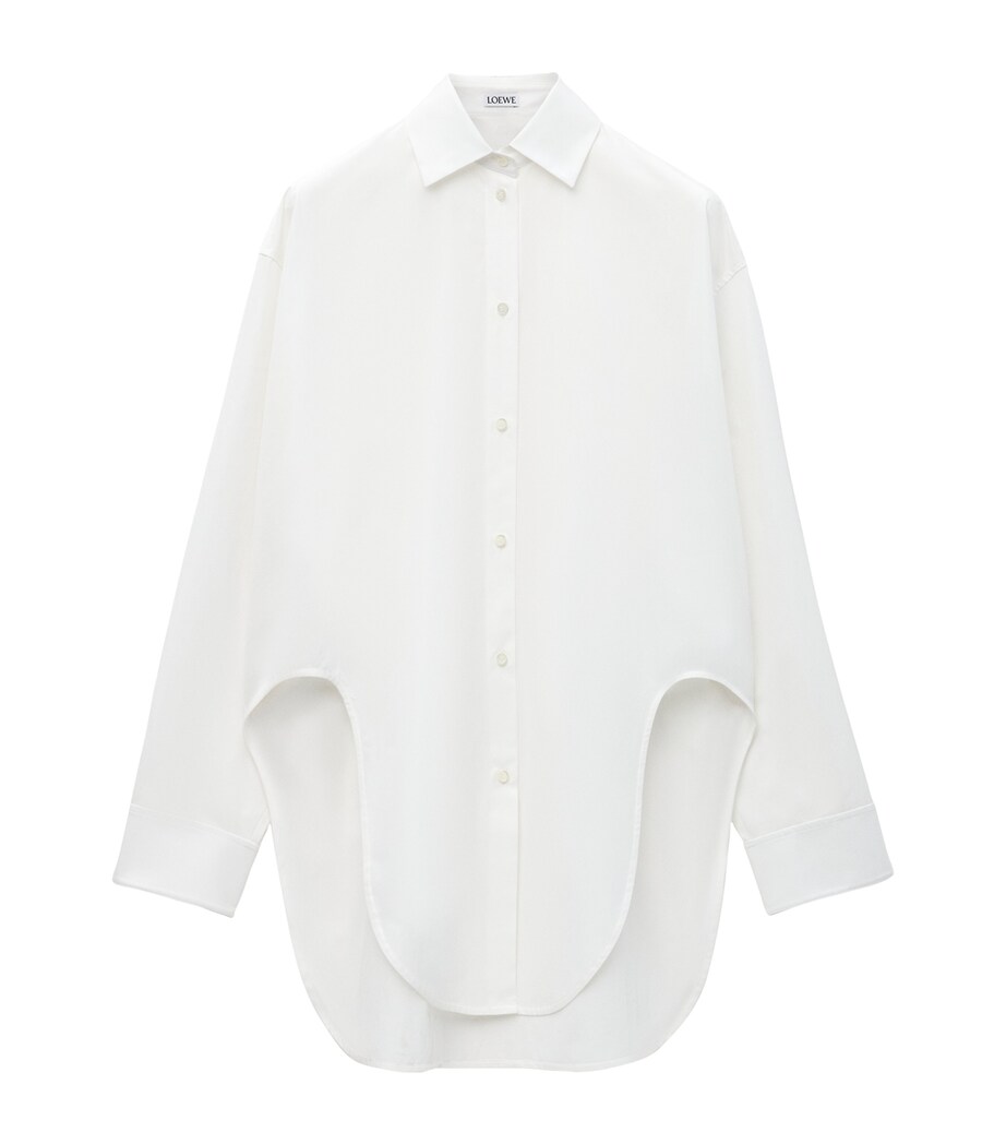 LOEWE Womens Asymmetric Longline Shirt White Image 1