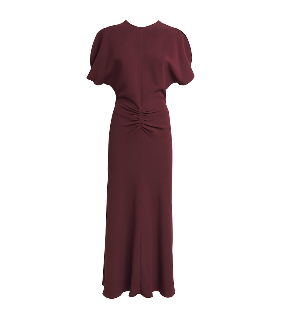 Victoria Beckham Womens Cady Bela Midi Dress Burgundy Image 1