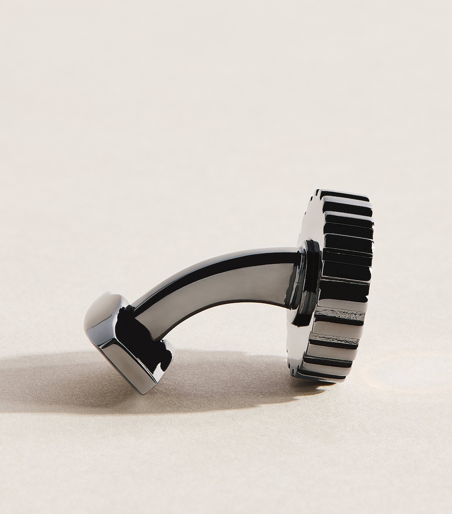 Tateossian Gear Cufflinks Black Image 4