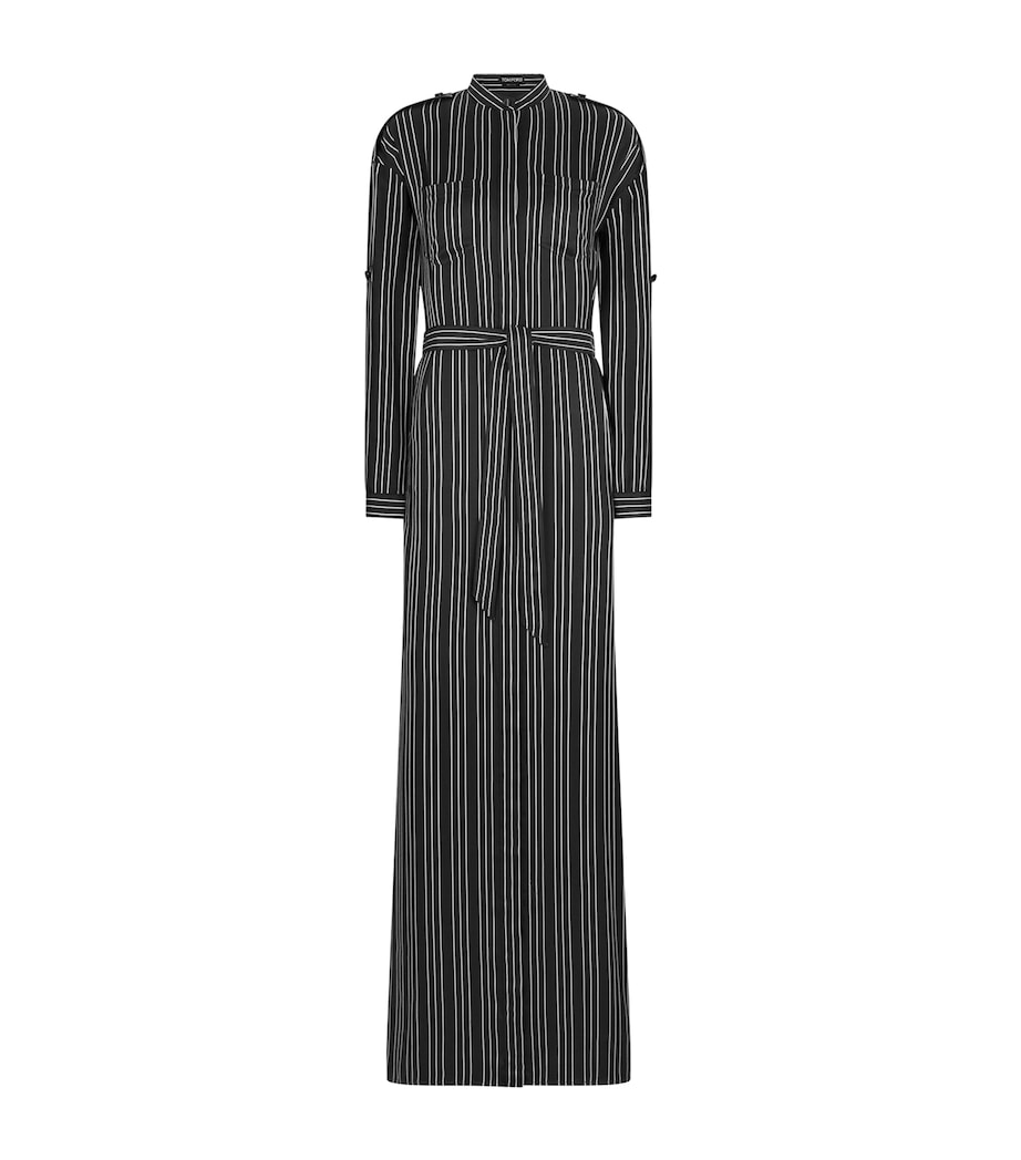 TOM FORD Womens Silk Stripe Maxi Shirt Dress Nwa Image 1