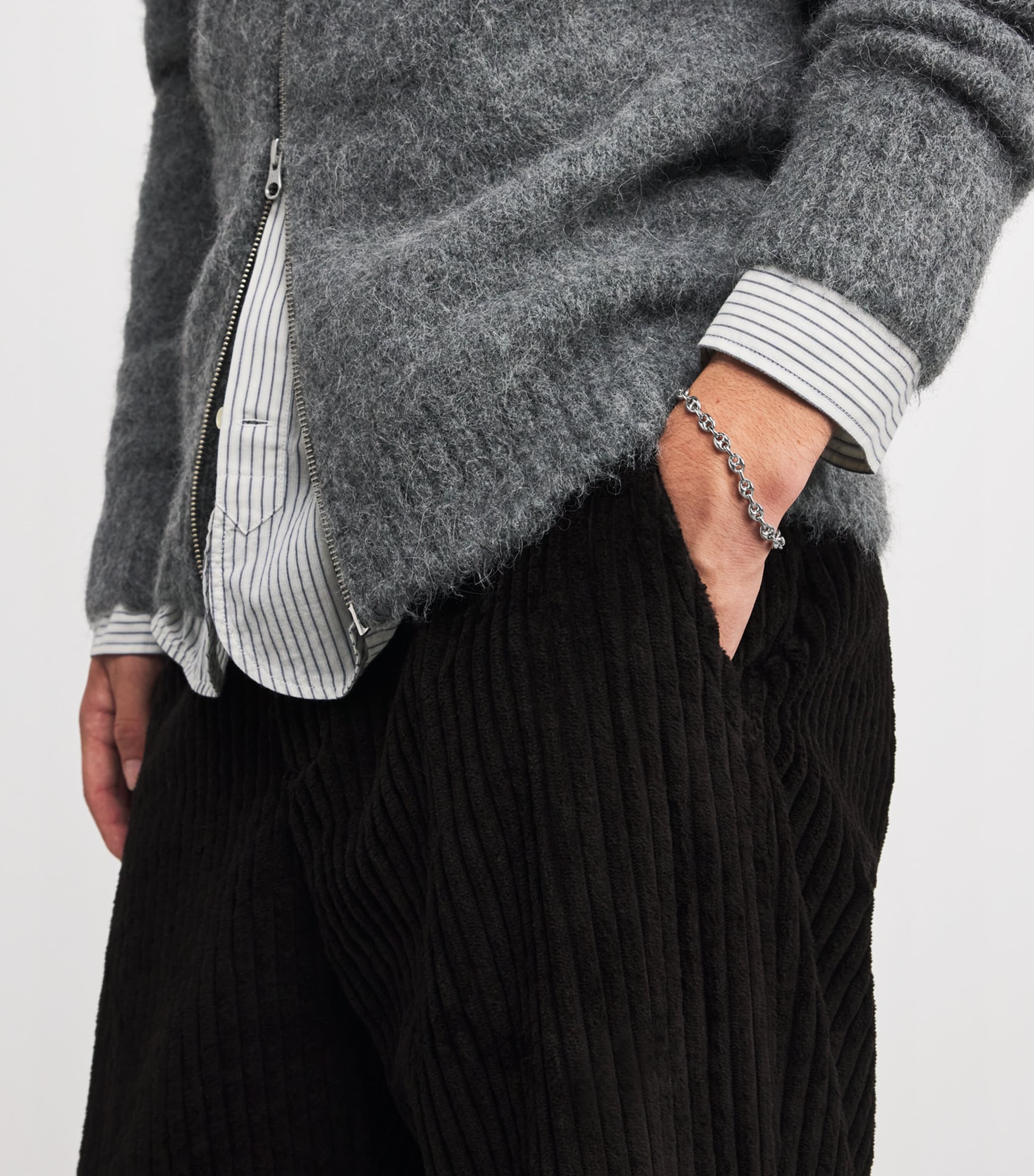 Sterling Silver Marine Link Chain Bracelet SILVER COLOUR Image 2