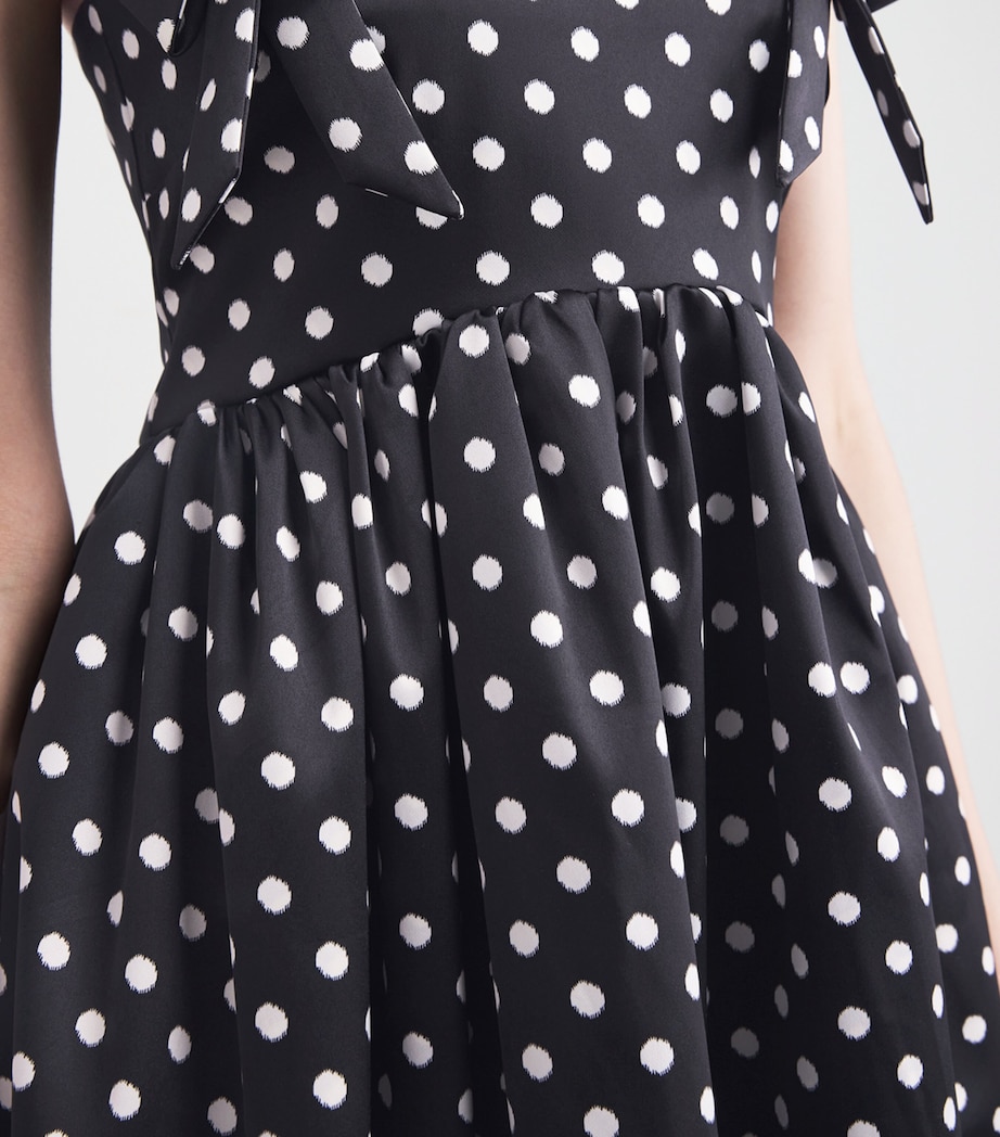 Satin Polka-Dot Mini Dress 099 BLACK Image 4