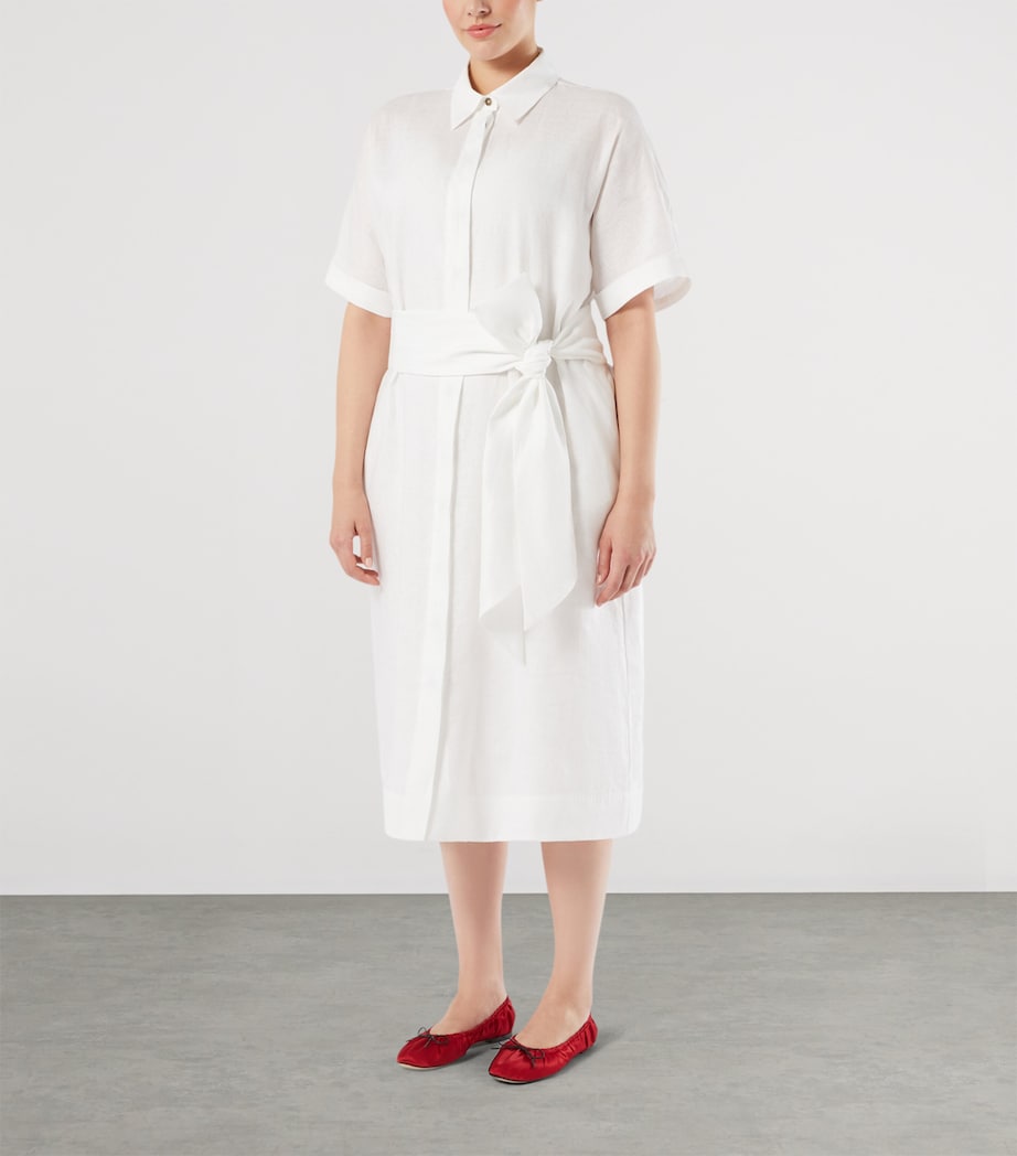 Marina Rinaldi White Linen Midi Shirt Dress | Harrods US Marina Rinaldi White Linen Midi Shirt Dress | Harrods US