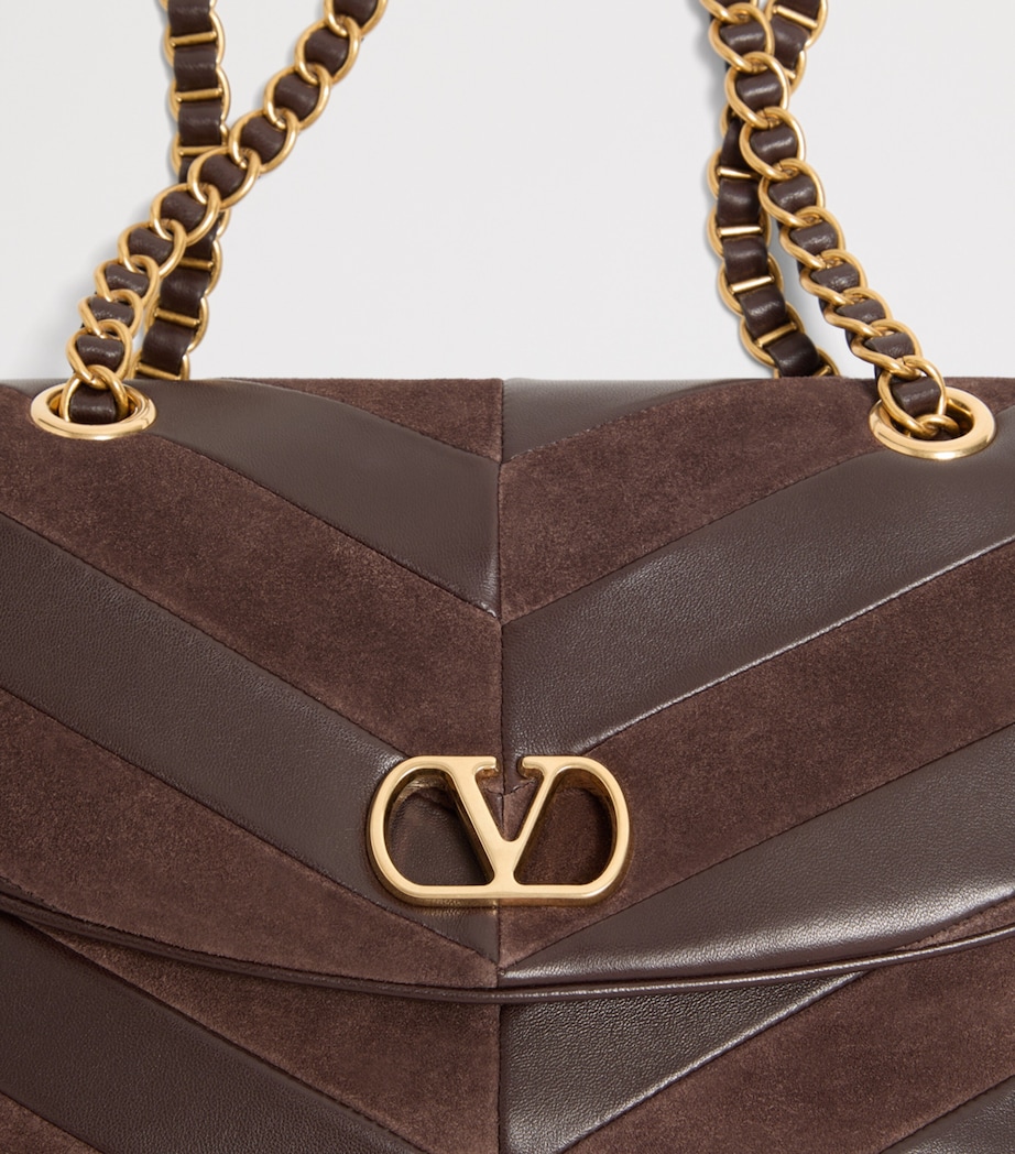 Valentino Garavani Womens Lambskin Chevron Djuna Shoulder Bag Image 6