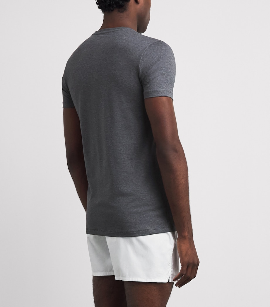 Falke Mens Stretch-Cotton Daily Comfort T-Shirts (Pack of 2) Dark Grey Image 3