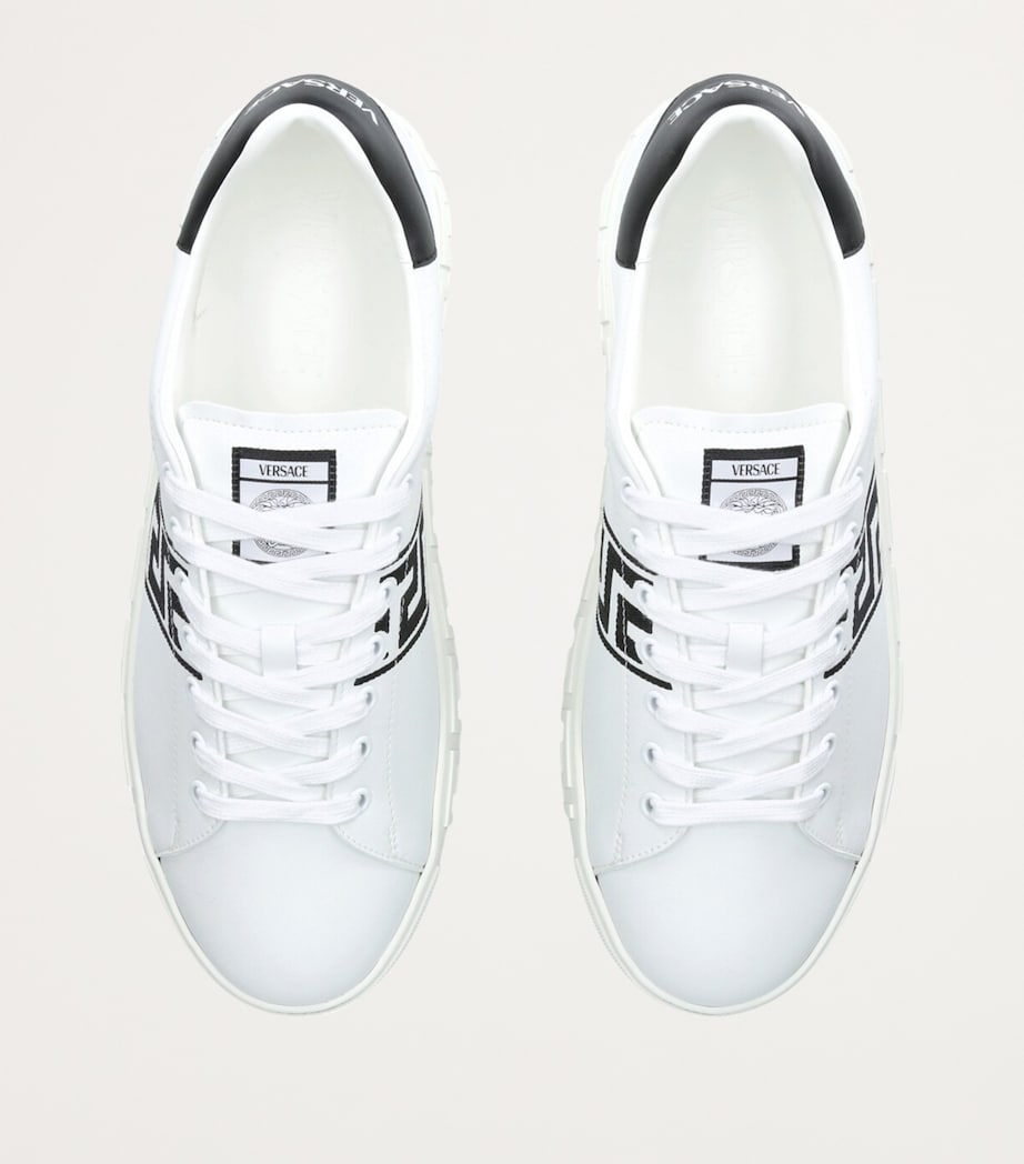 Leather Greca Sneakers WHITE/BLK Image 4