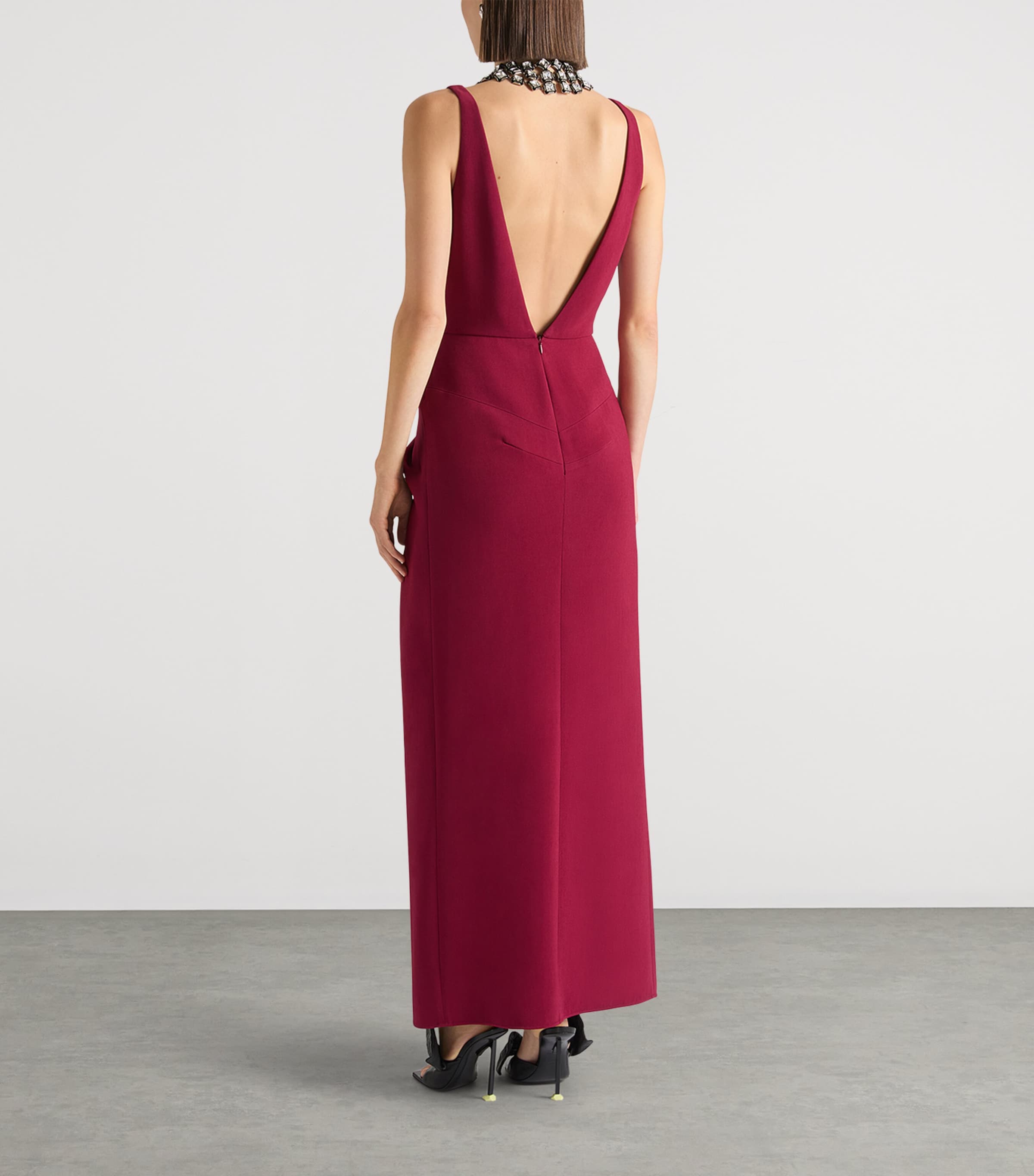 Givenchy Womens Gathered Maxi Dress Red Cherry Image 3