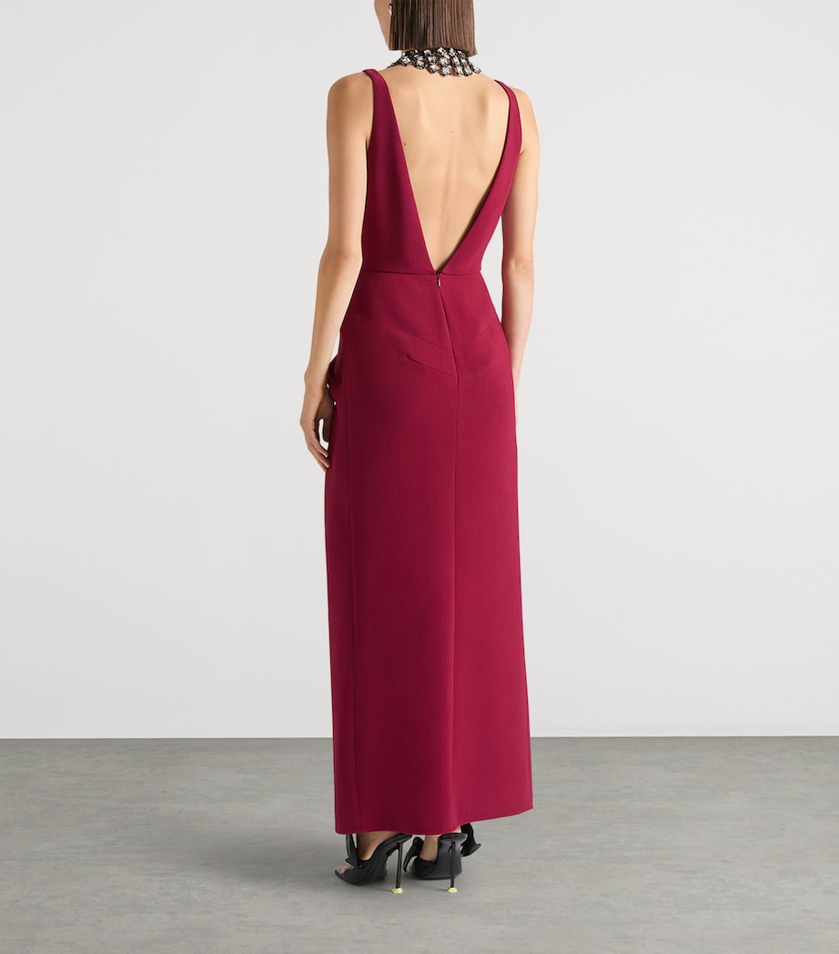 Givenchy Womens Gathered Maxi Dress Red Cherry Image 3