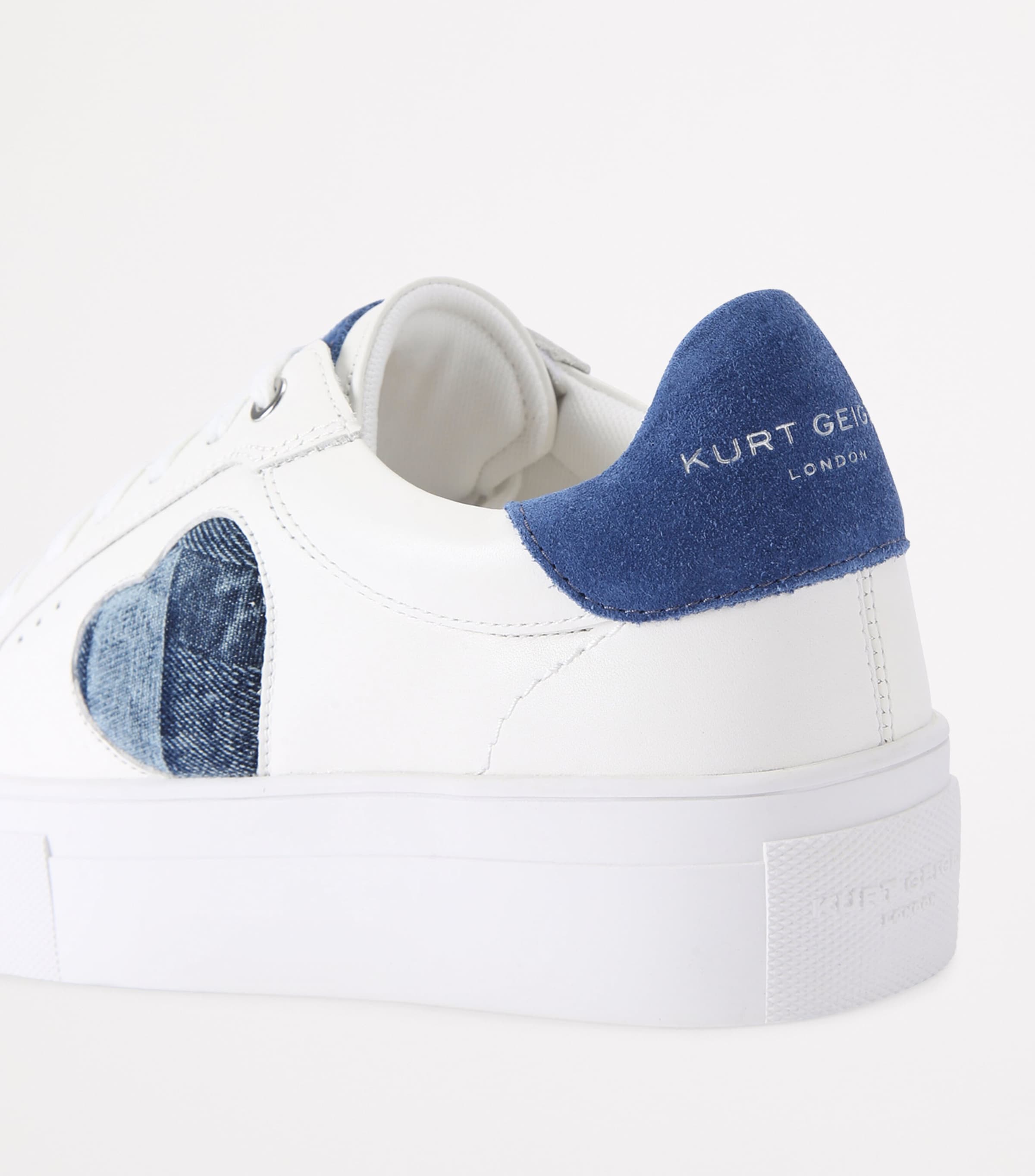 Kurt Geiger London Leather Lana Heart Low-Top Sneakers Denim Image 2