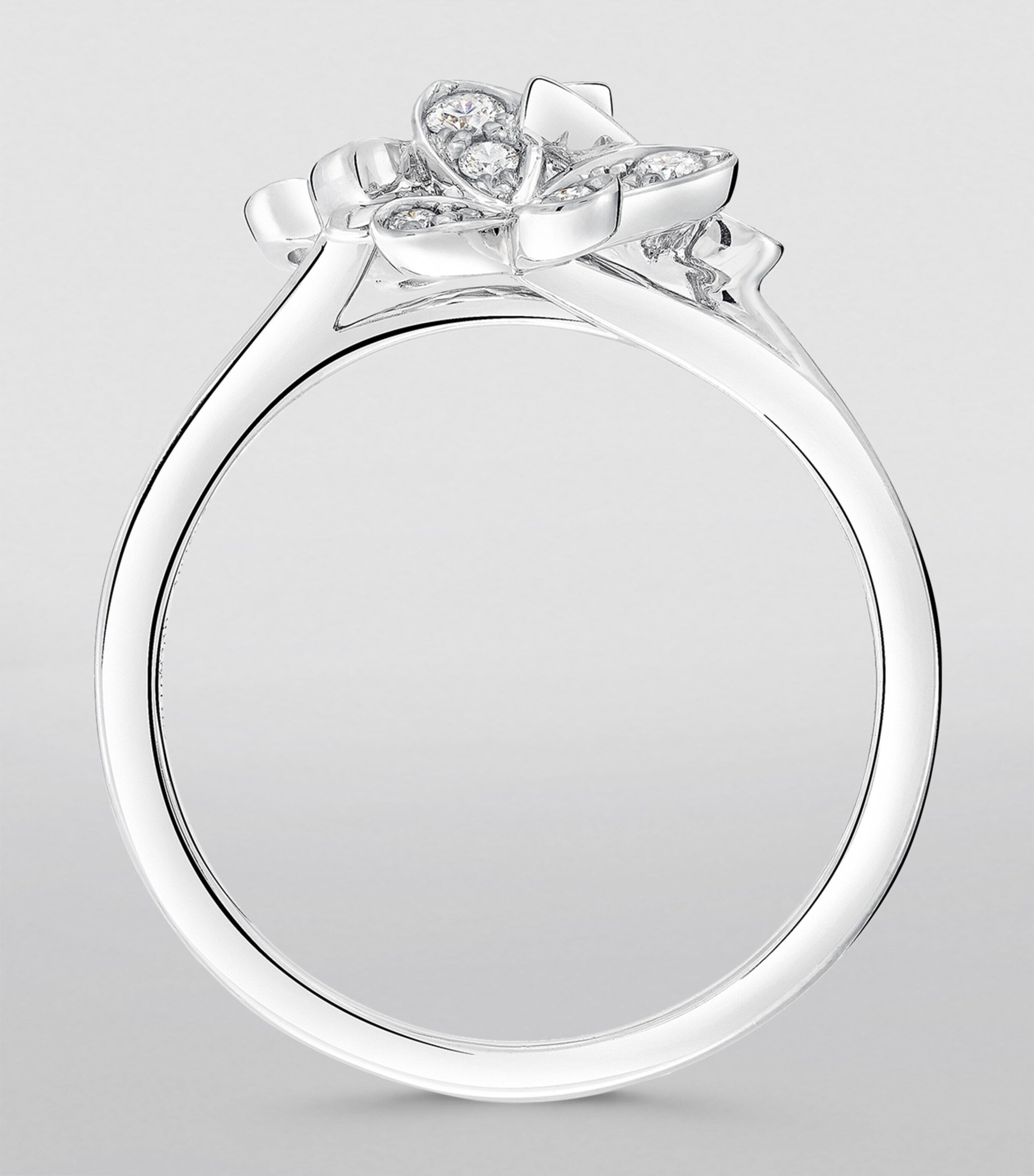 Graff Mini White Gold and Diamond Triple Butterfly Ring White Gold Image 4