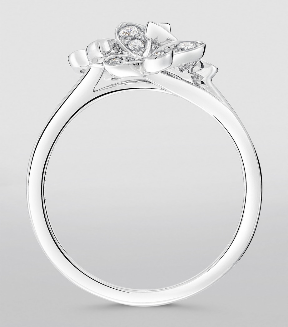 Mini White Gold and Diamond Triple Butterfly Ring WHITE GOLD Image 4