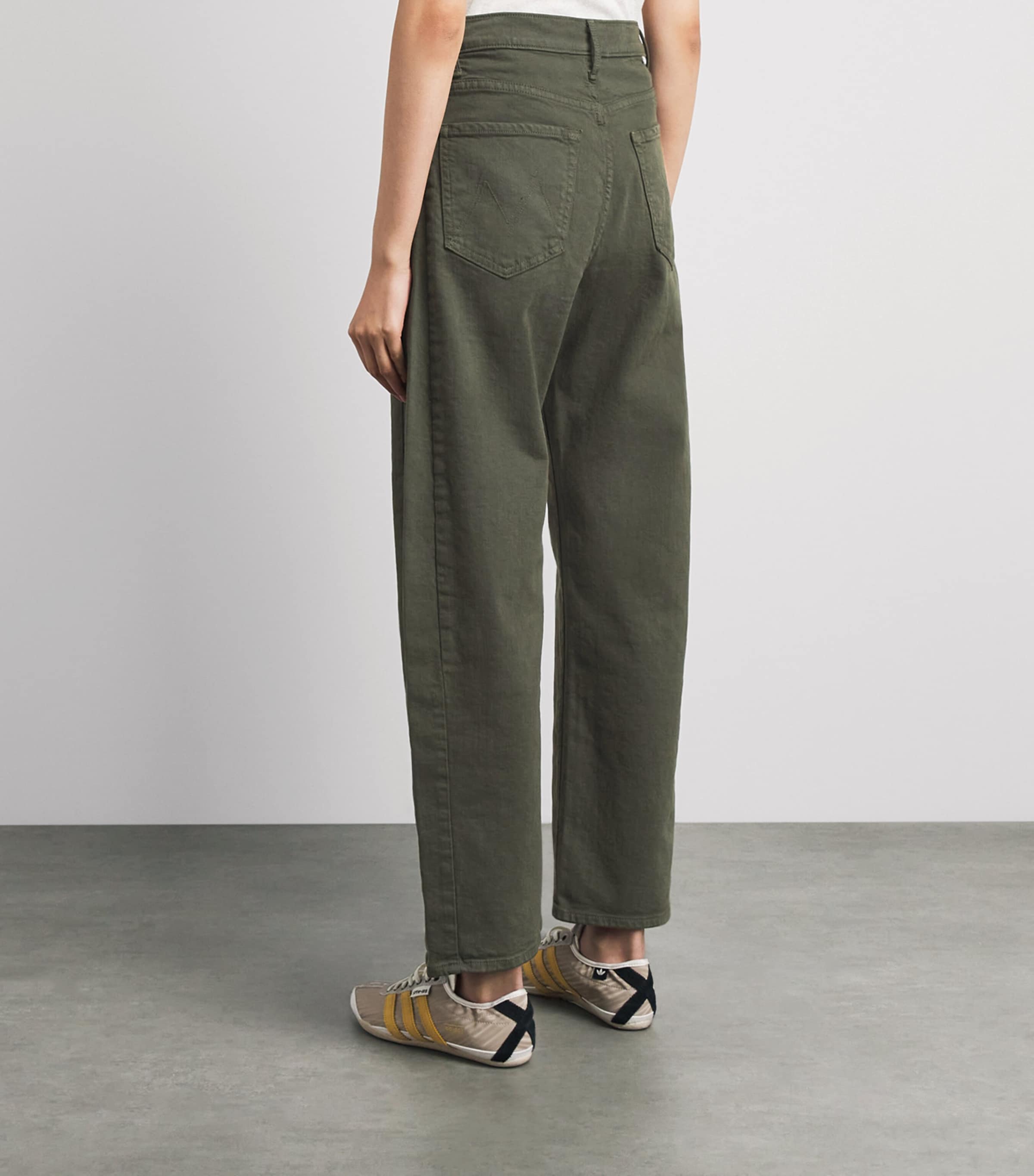MOTHER Womens The Half-Pipe Wide-Leg Jeans Forest Night Image 5