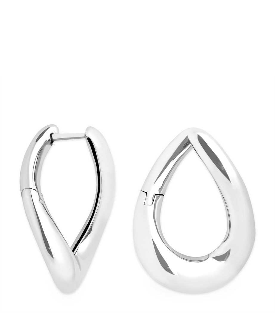 Astrid & Miyu Rhodium-Plated Silver Molten Hoop Earrings Silver Image 1
