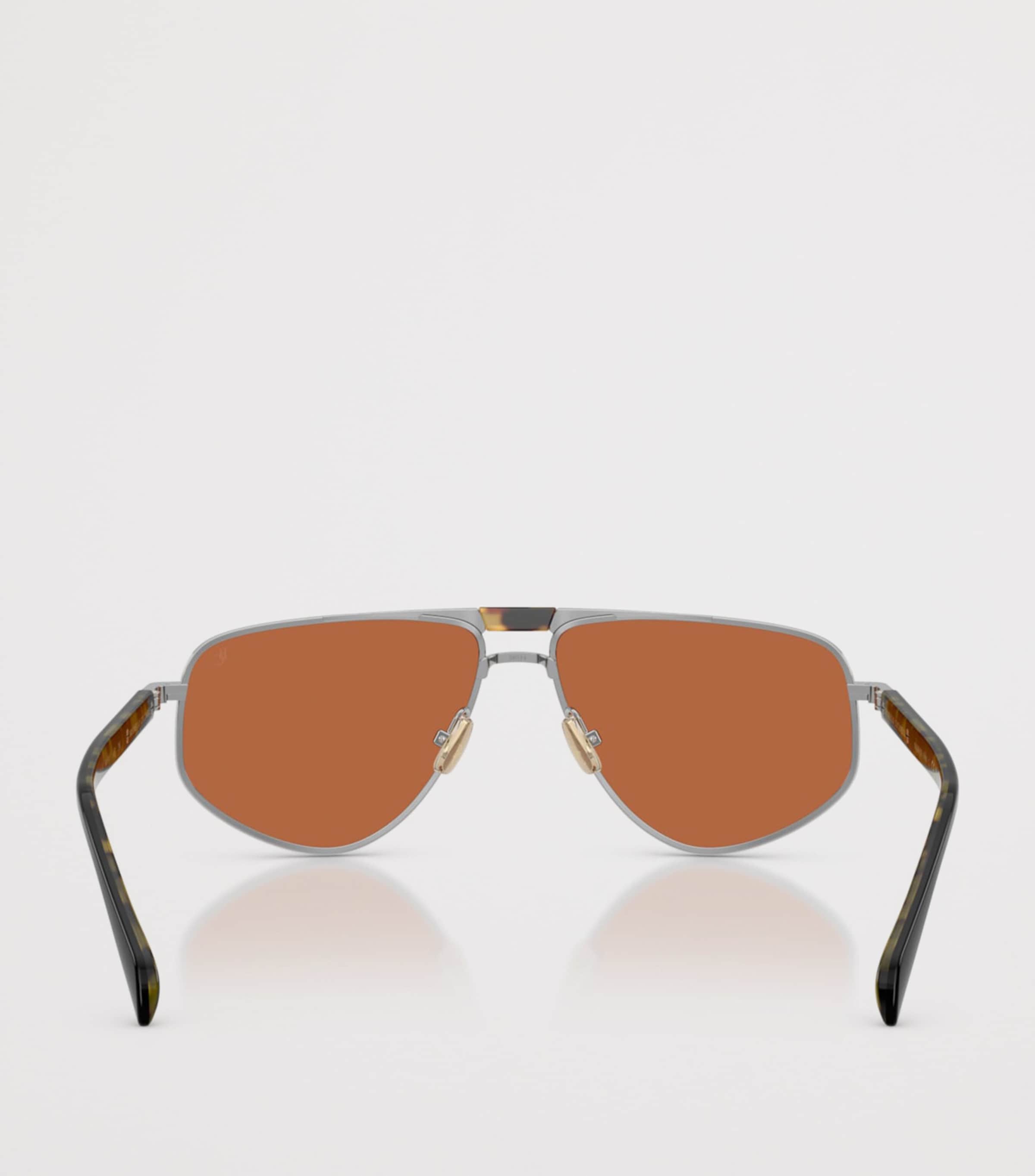 Brunello Cucinelli Titanium Dike Aviator Sunglasses Clear Image 4