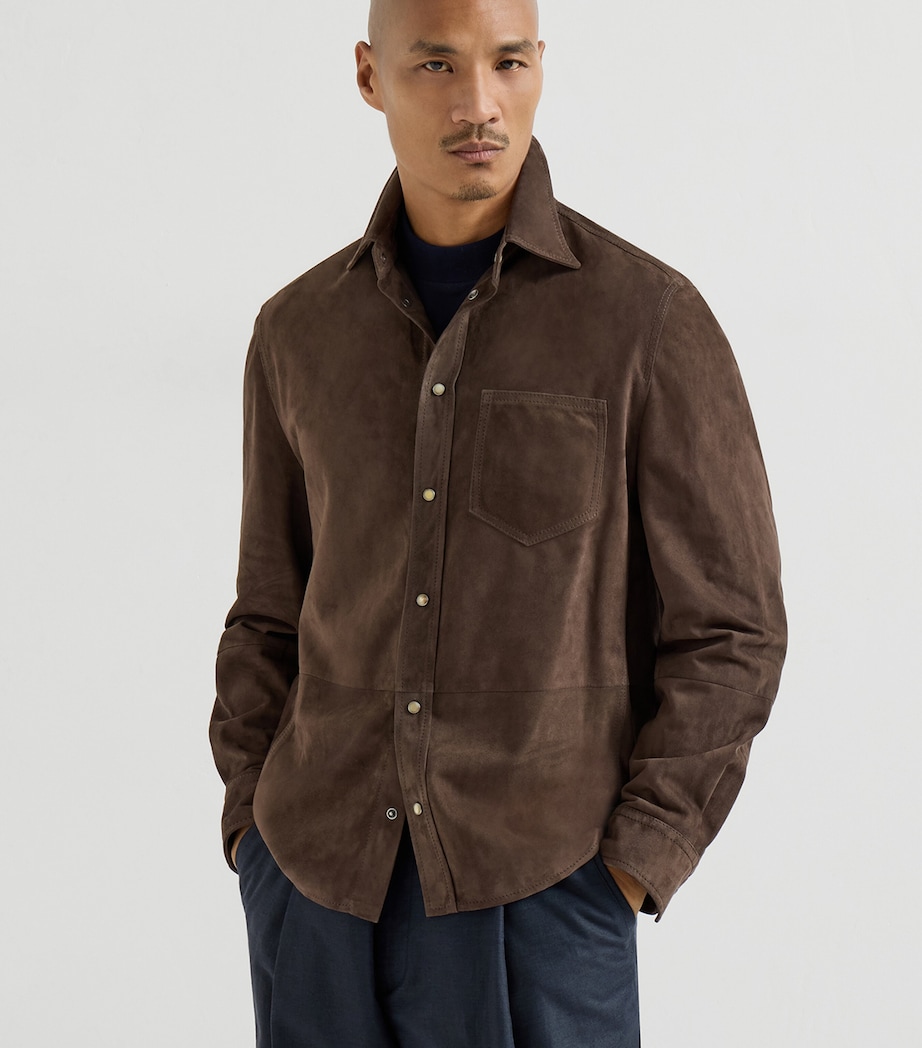 Brunello Cucinelli Mens Suede Shirt Image 3