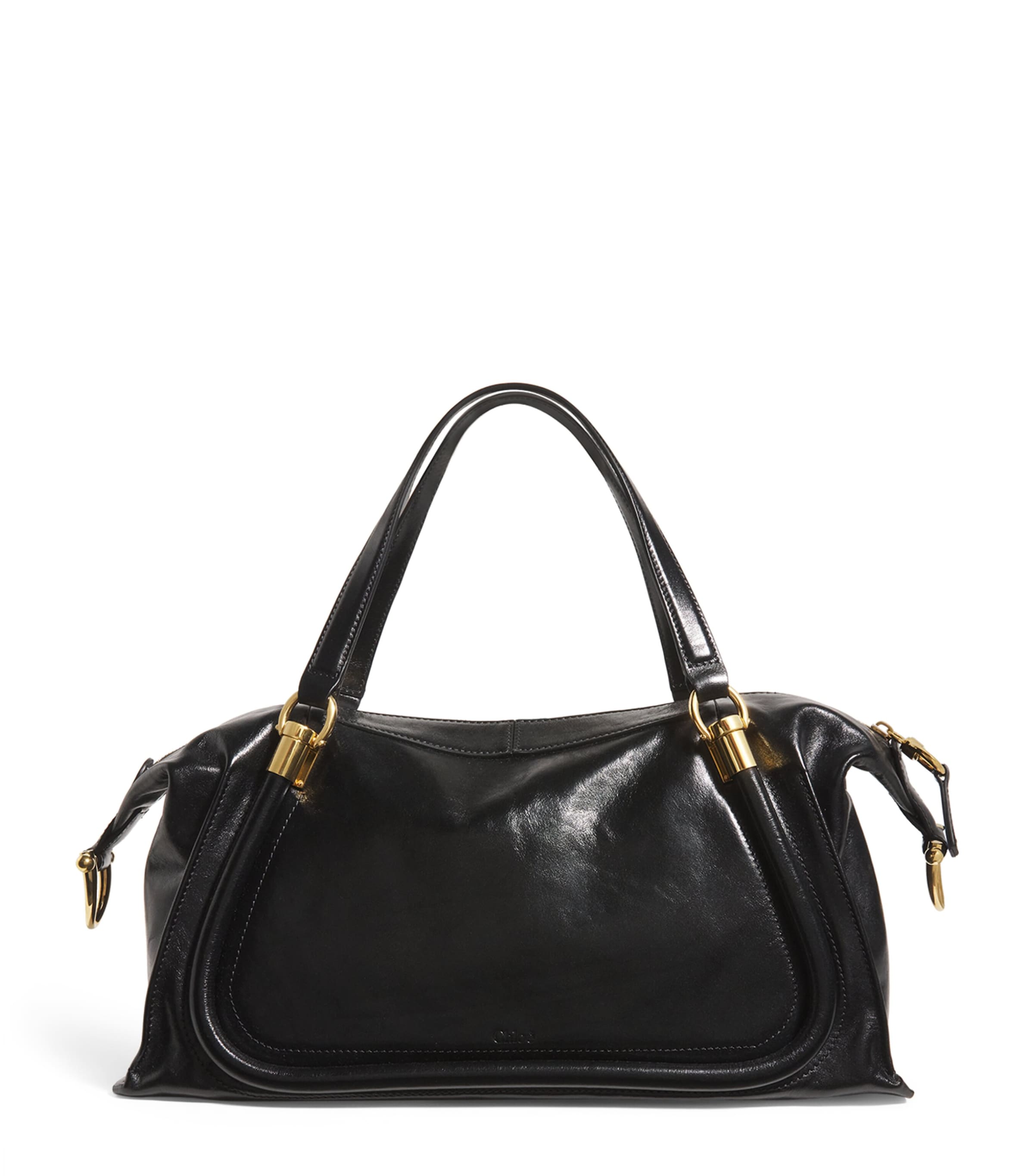 Chloé Leather Paraty 24 Shoulder Bag In Black