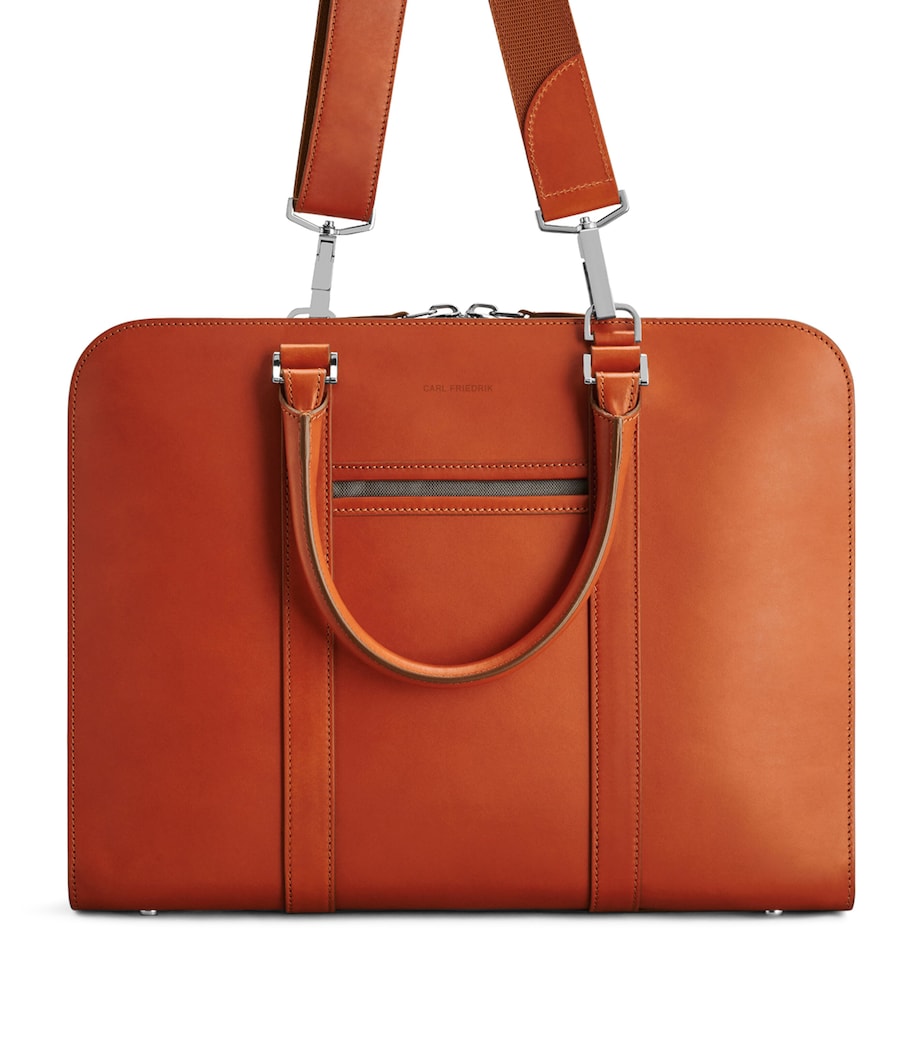 Leather Palissy Briefcase COGNAC/ GREY Image 5
