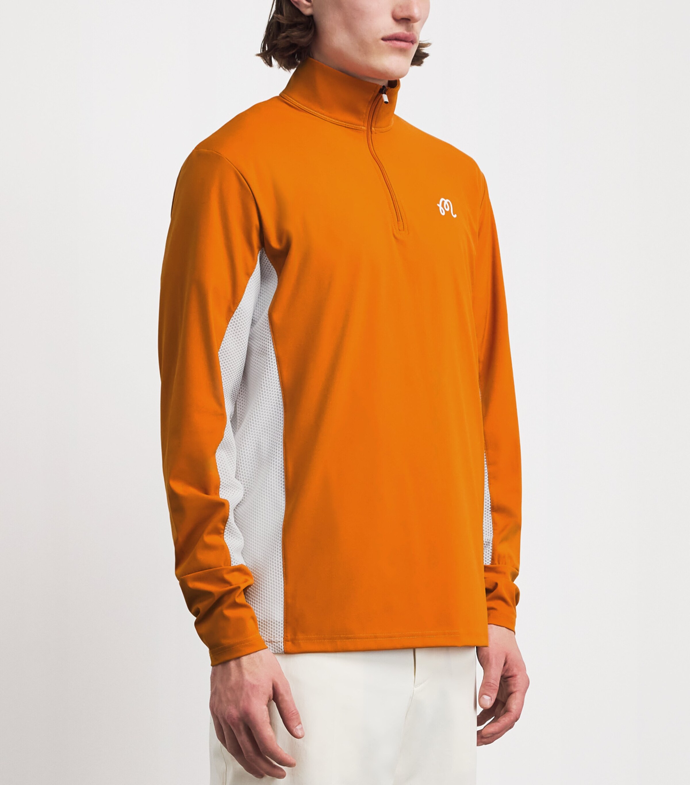 Malbon Golf Mens Santiago Mid Layer Marmalade/cream Image 4
