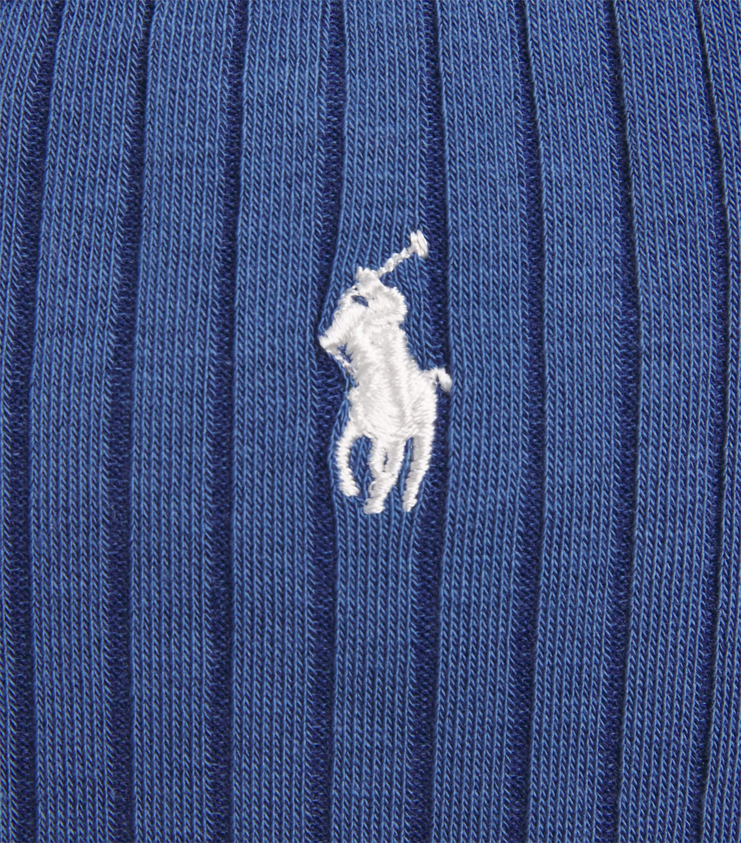 Rib-Knit Polo Pony Socks (Pack of 3) BLUE ASSORTED Image 2