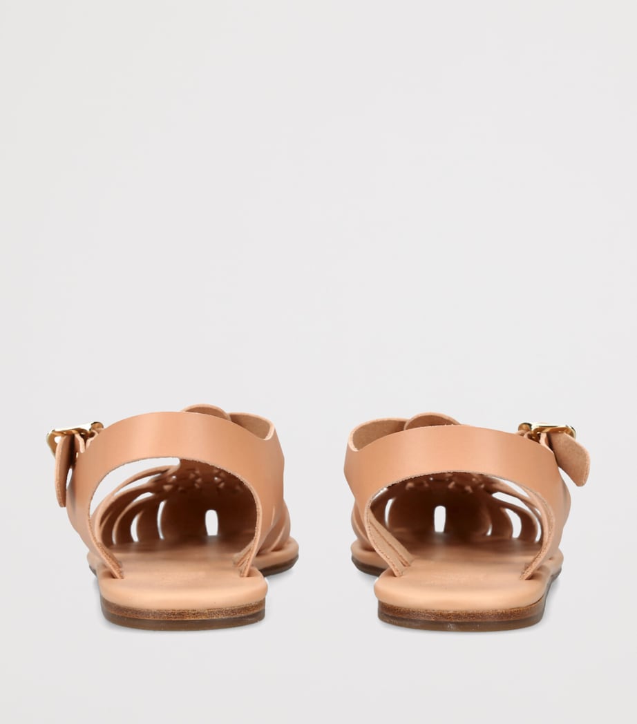 Ancient Greek Sandals Leather Karina Fisherman Sandals Beige Image 3