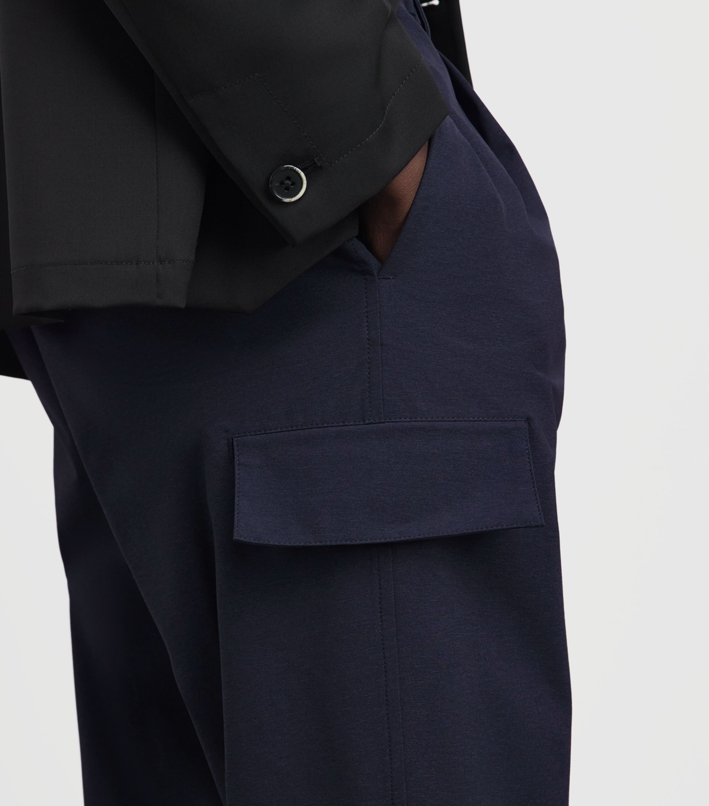 Herno Mens Technical Cargo Trousers Blue Image 3