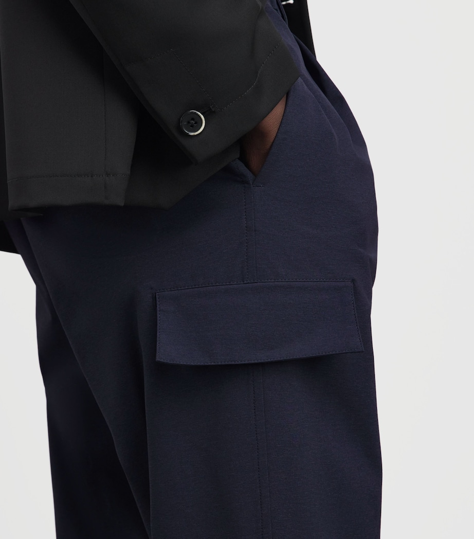 Herno Mens Technical Cargo Trousers Blue Image 3