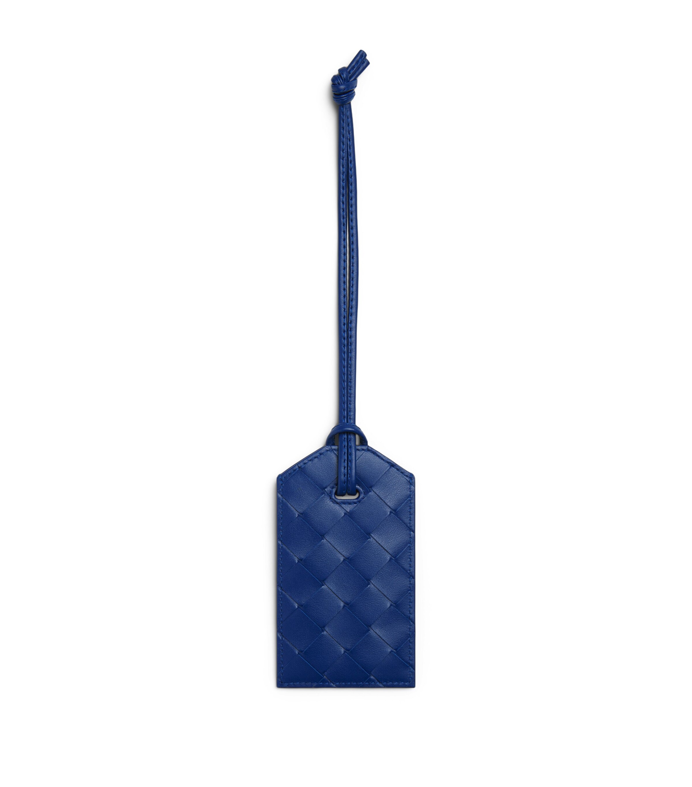 Bottega Veneta Blue Leather Intrecciato Luggage Tag | Harrods AR