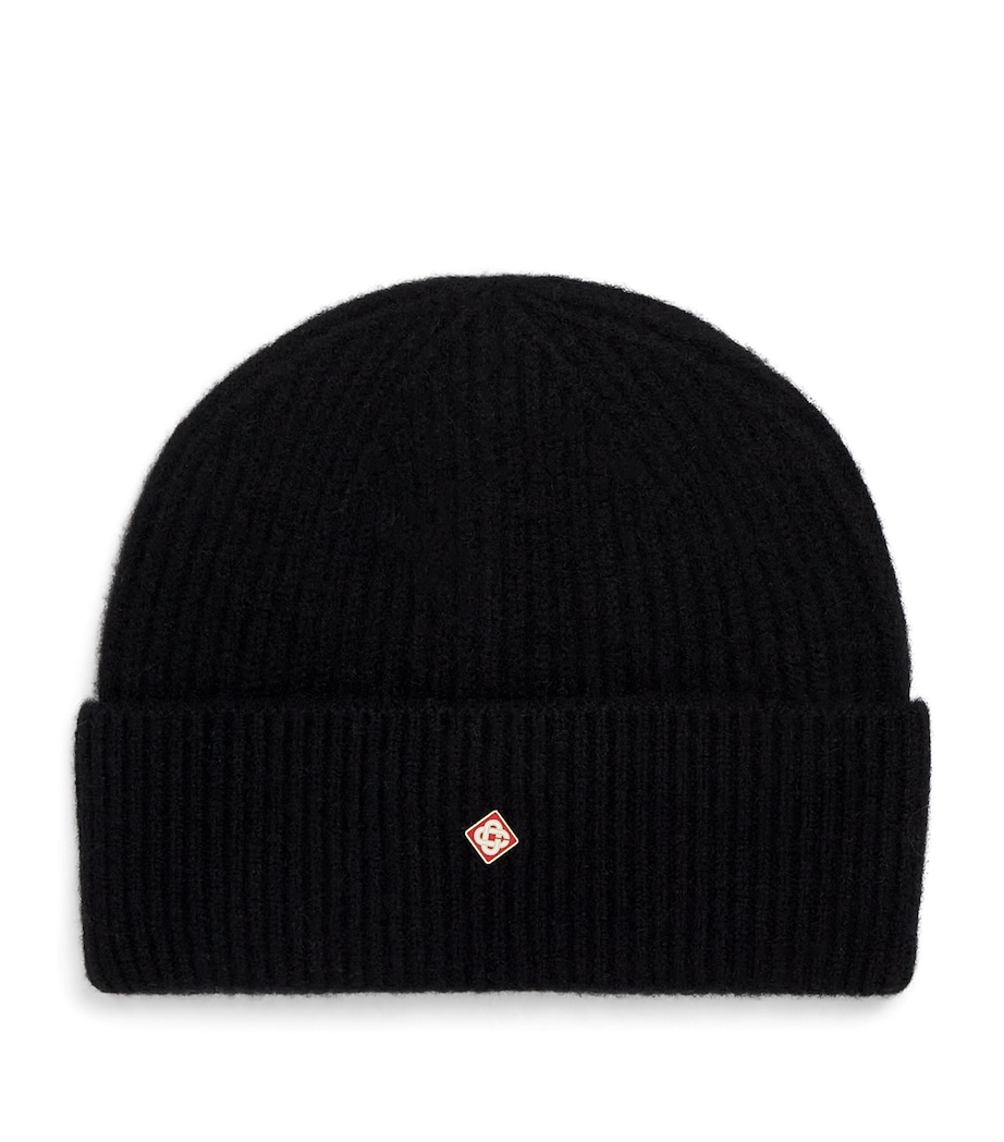 Wool Ribbed Beanie BLACK Image 1
