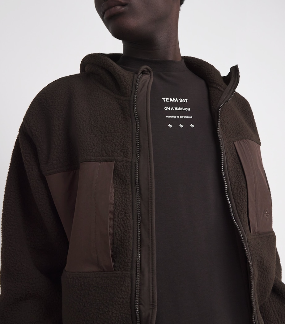 247 Borg Fleece Jacket CHOCOLATE Image 6