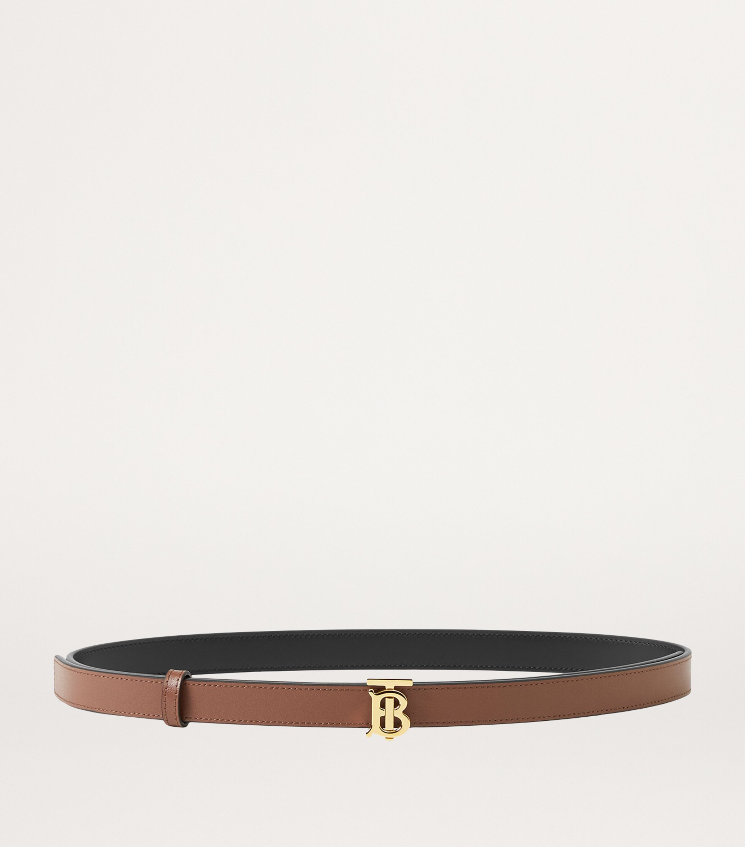 Burberry Leather Reversible TB Belt Black / Tan / Gold Image 4