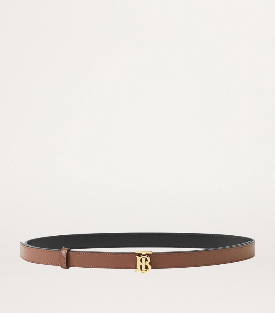 Burberry Leather Reversible TB Belt Black / Tan / Gold Image 4