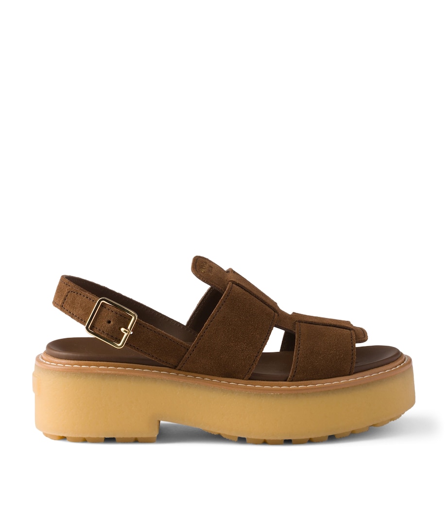 Prada Suede Platform Sandals 55 Image 1