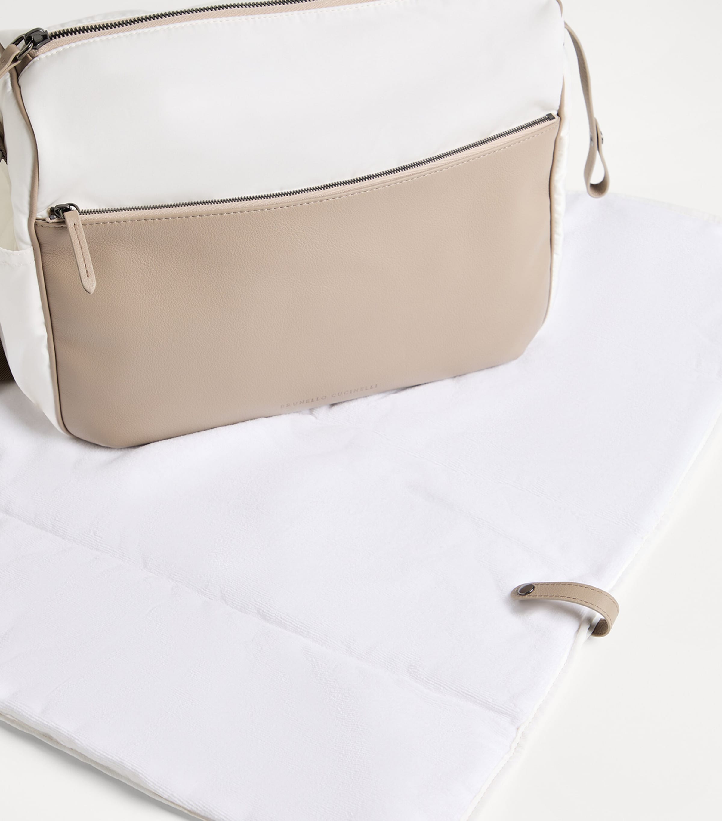 Brunello Cucinelli Kids Leather-Nylon Changing Bag Image 2