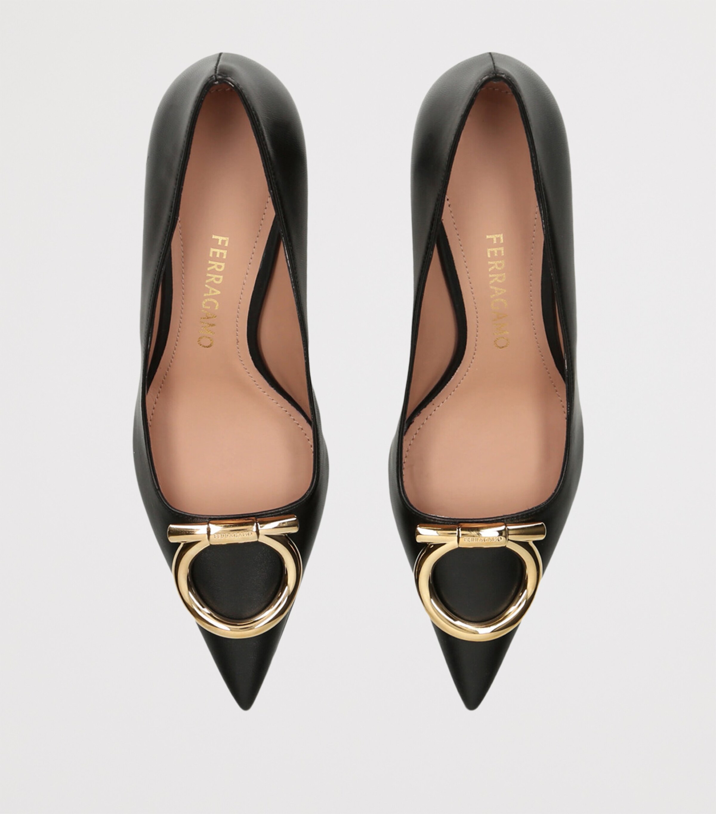 Salvatore Ferragamo Leather Lara Pumps 70 Black Image 4