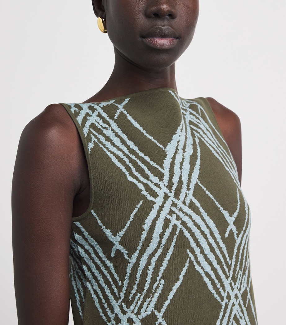 Joseph Womens Cotton-Blend Check Aouda Top Palm Leaf/chambray Image 3