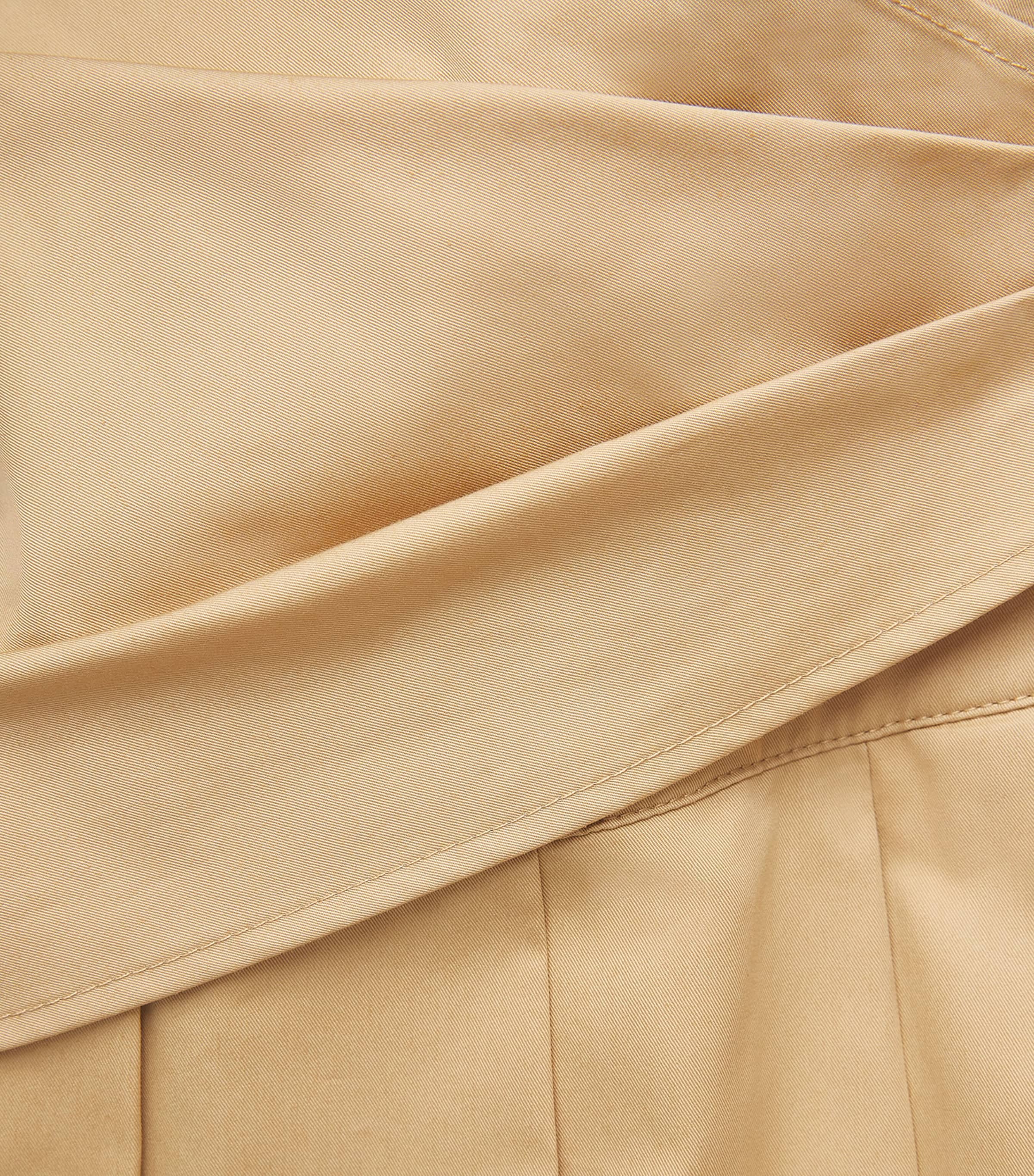 Claudie Pierlot Womens Cotton Pleated Midi Skirt Beige Image 6