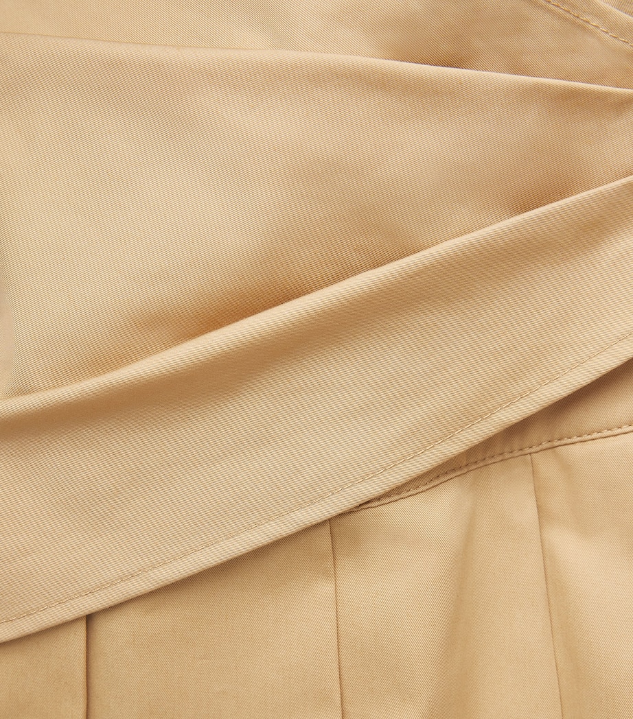 Claudie Pierlot Womens Cotton Pleated Midi Skirt Beige Image 6