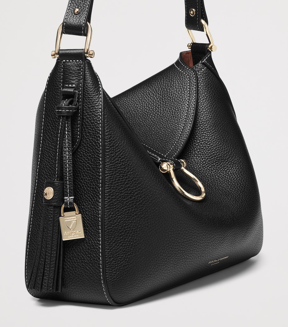 Aspinal Of London Grained Leather Ella Shoulder Bag Black Image 5