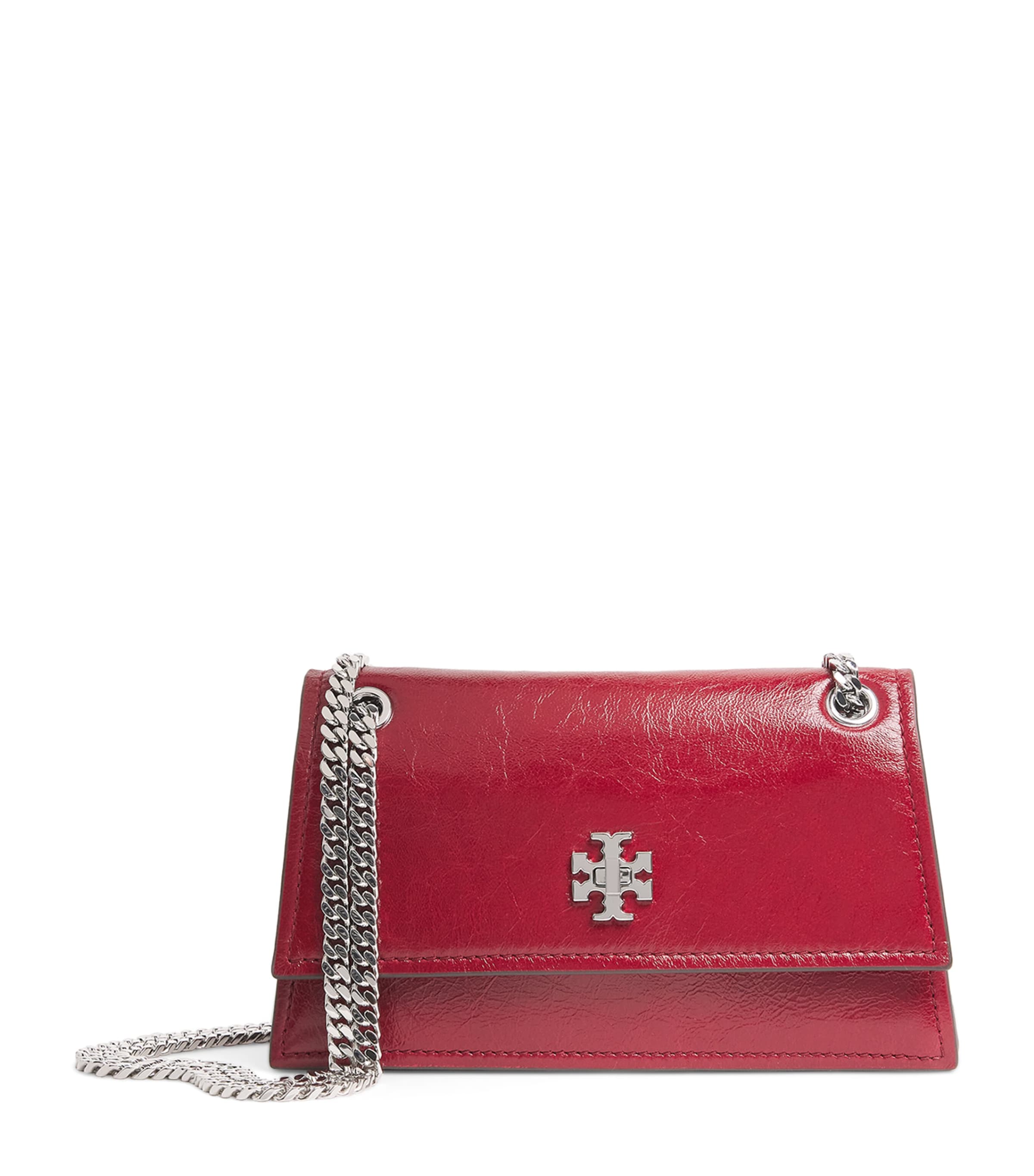 Tory Burch Leather Kira Turnlock Shoulder Bag Red Image 1