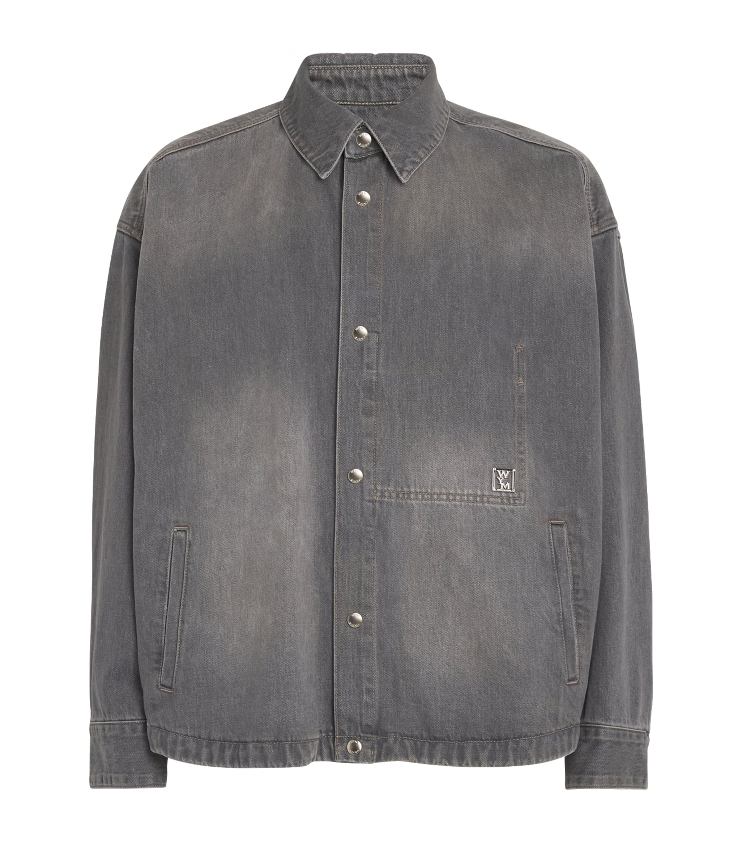 Wooyoungmi Washed Denim Shirt In Grey