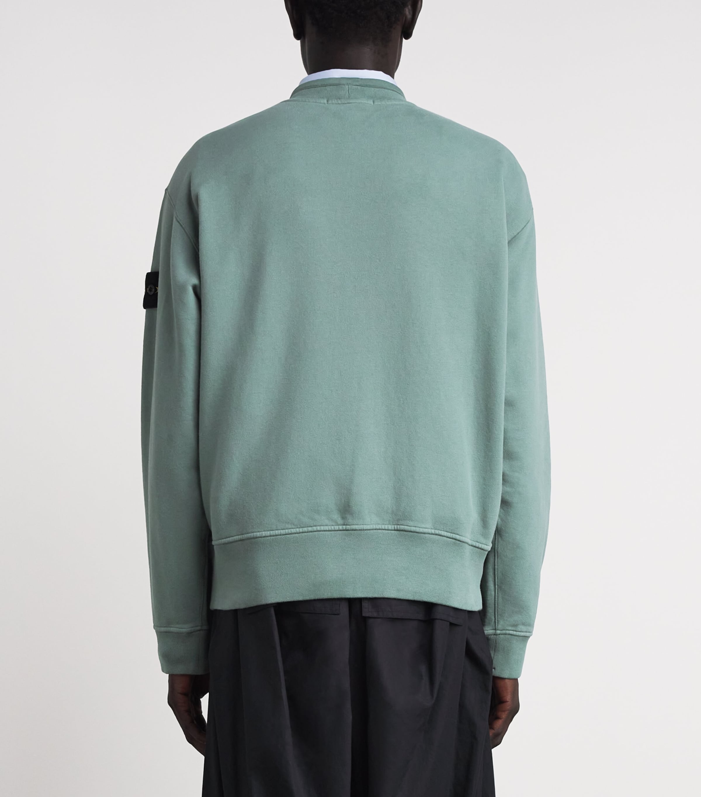Stone Island Mens Cotton Rib-Knit Compass Sweatshirt Image 5