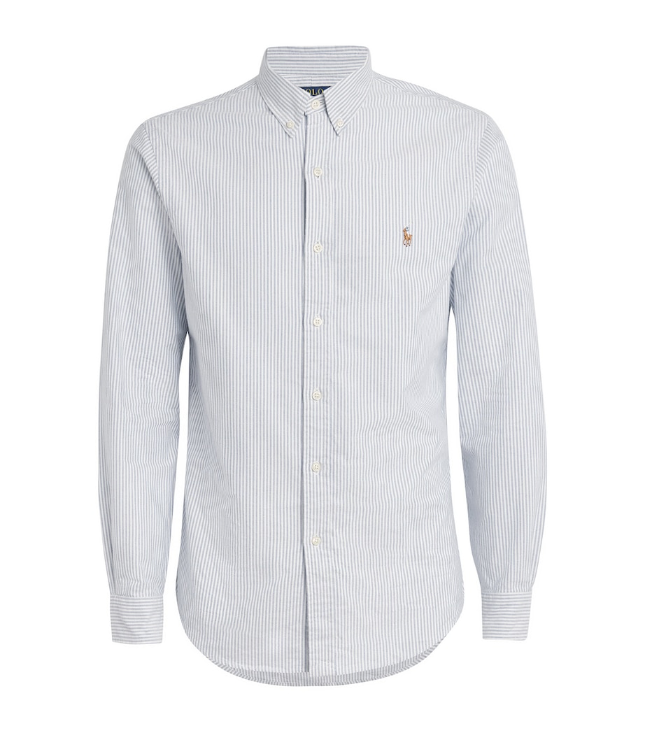 Cotton Striped Oxford Shirt BLUE WHITE STRIPE Image 1